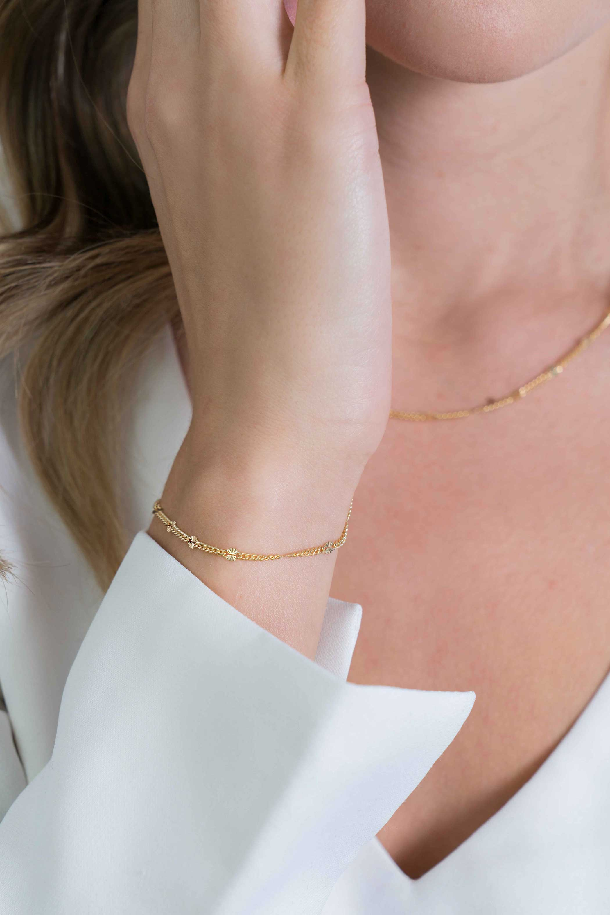 ZINZI silbernes Gourmet Fantasie Armband 14K gelb vergoldet 2,7mm breit 17-20cm ZIA2157G