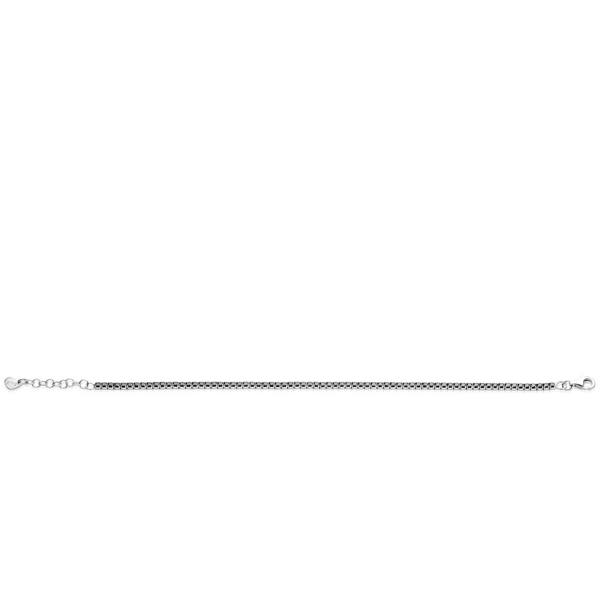 ZINZI zlv. tennisarmband met zwarte zirc.2.1mm