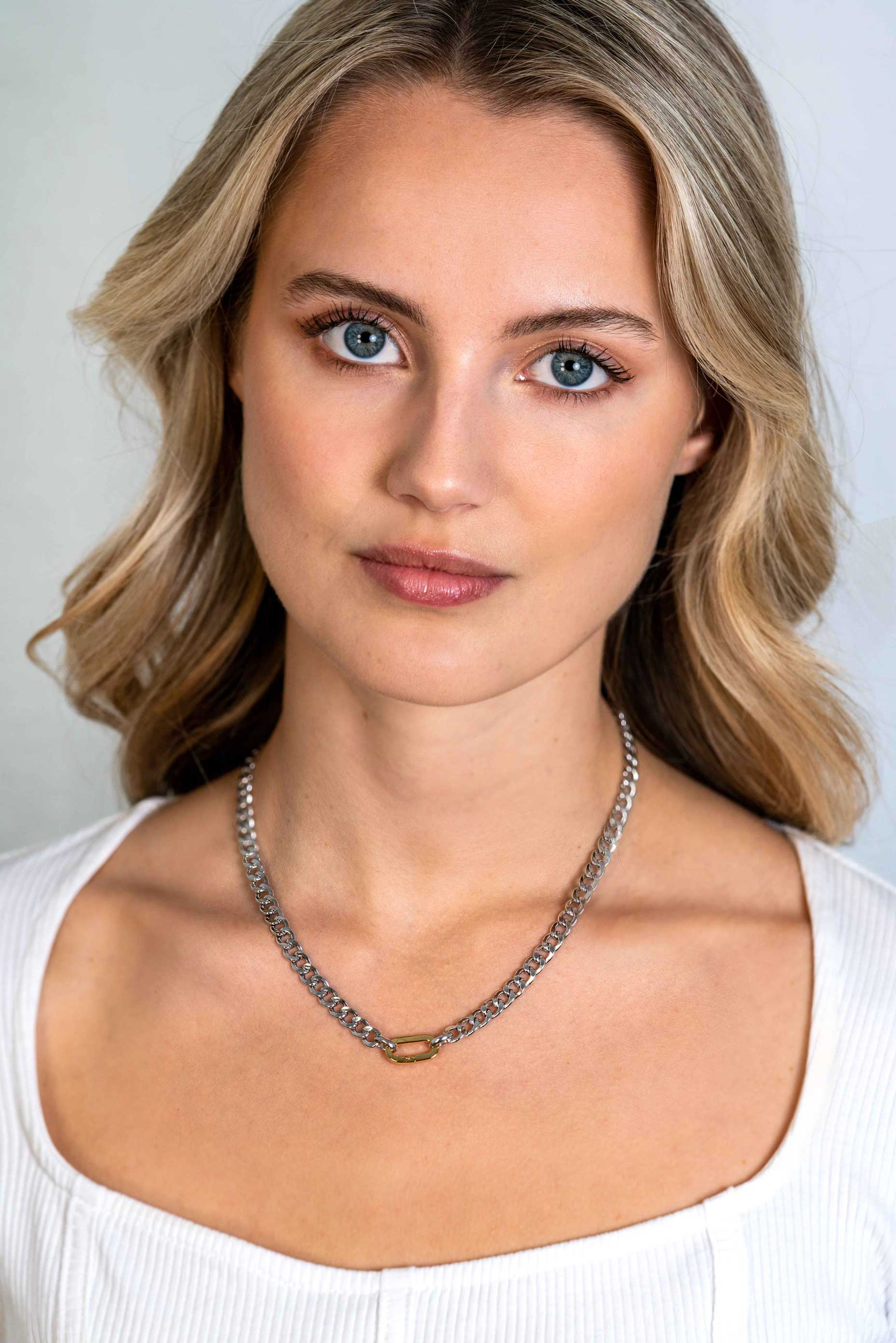 ZINZI zlv. collier gourmet met gg.sluiting 6mm 42cm