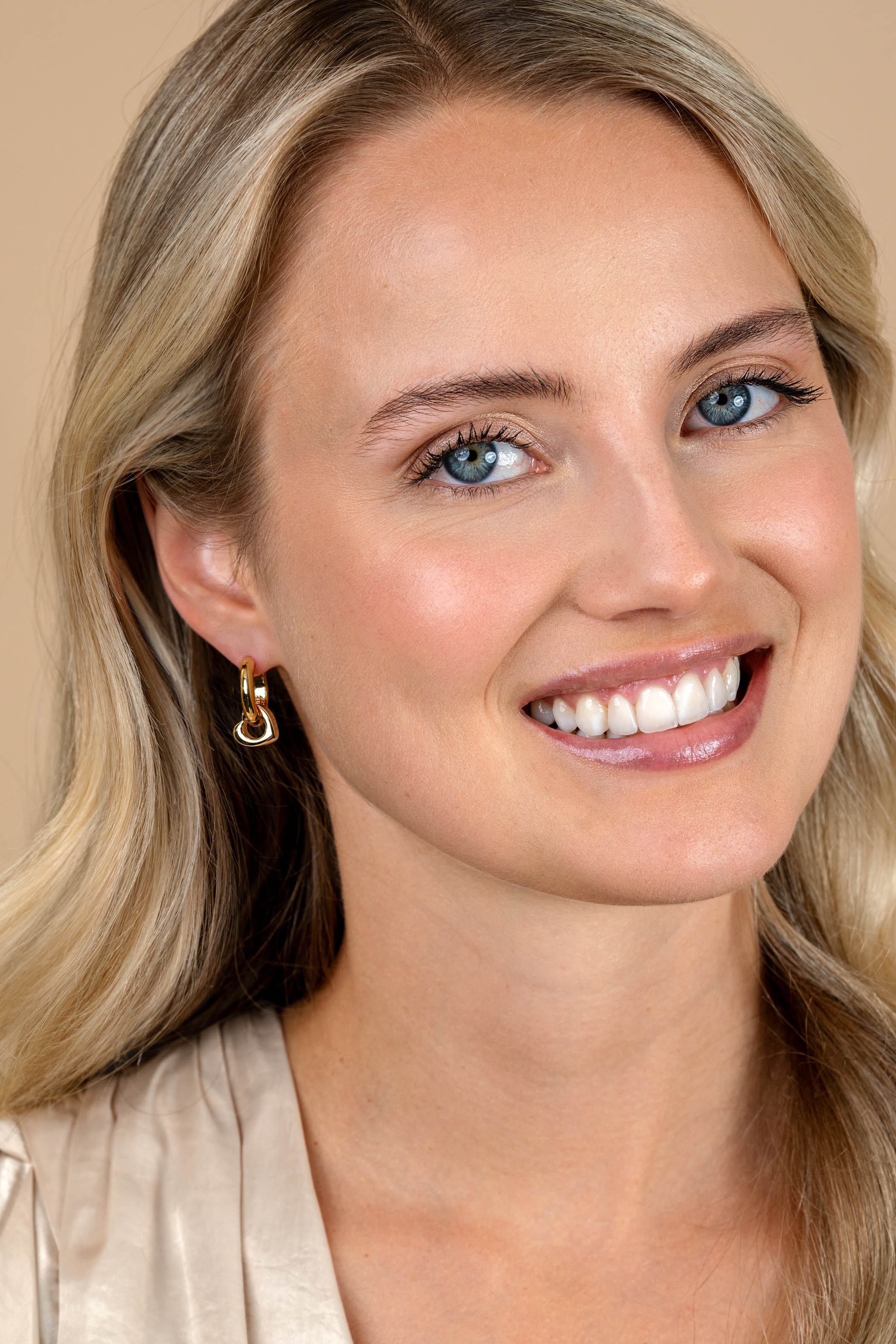 10mm ZINZI Vergoldete Silberne Ohrringanhänger in Herzform ZICH2695G (ohne Ohrringe)