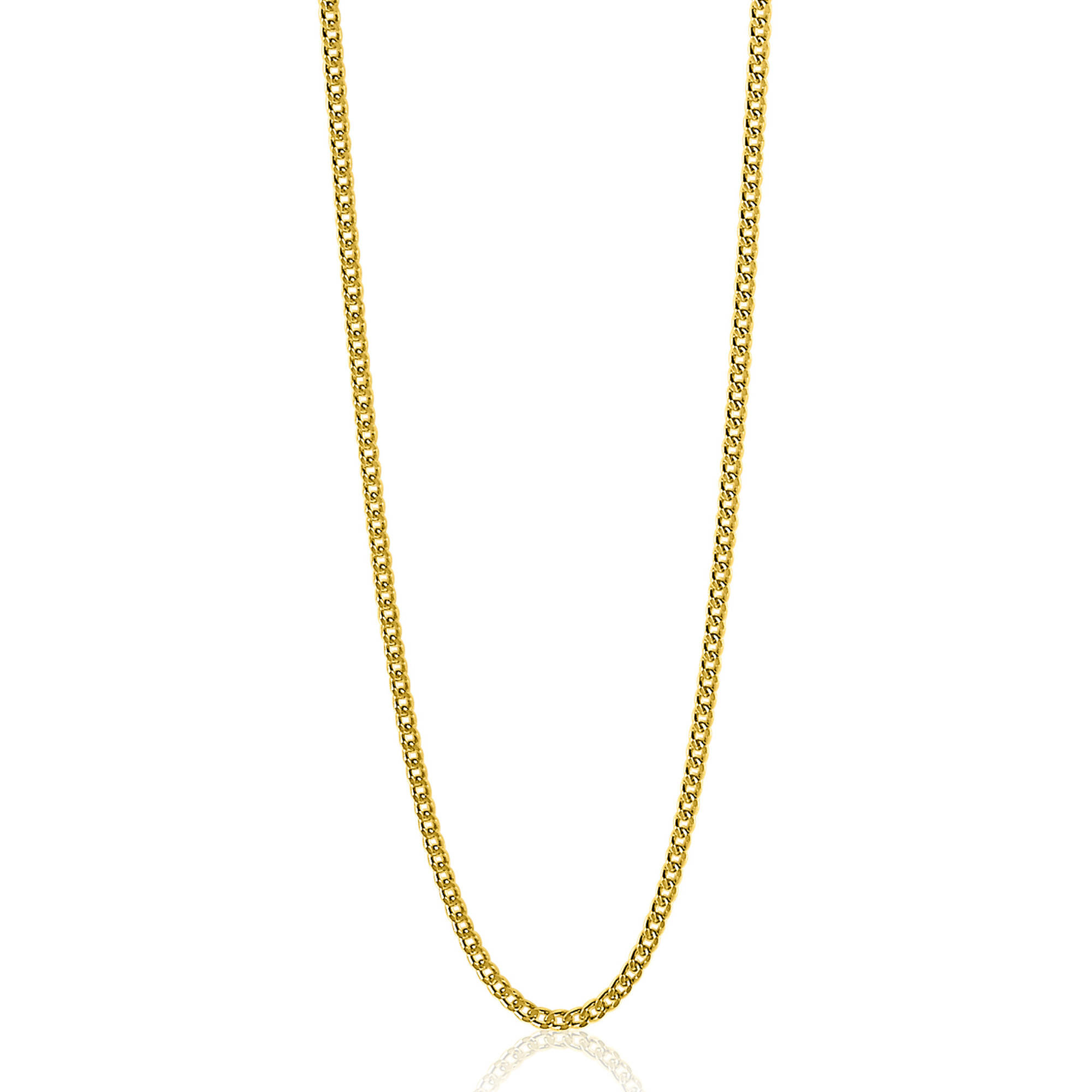ZINZI zlv. gourmet collier 80 cm geel verguld