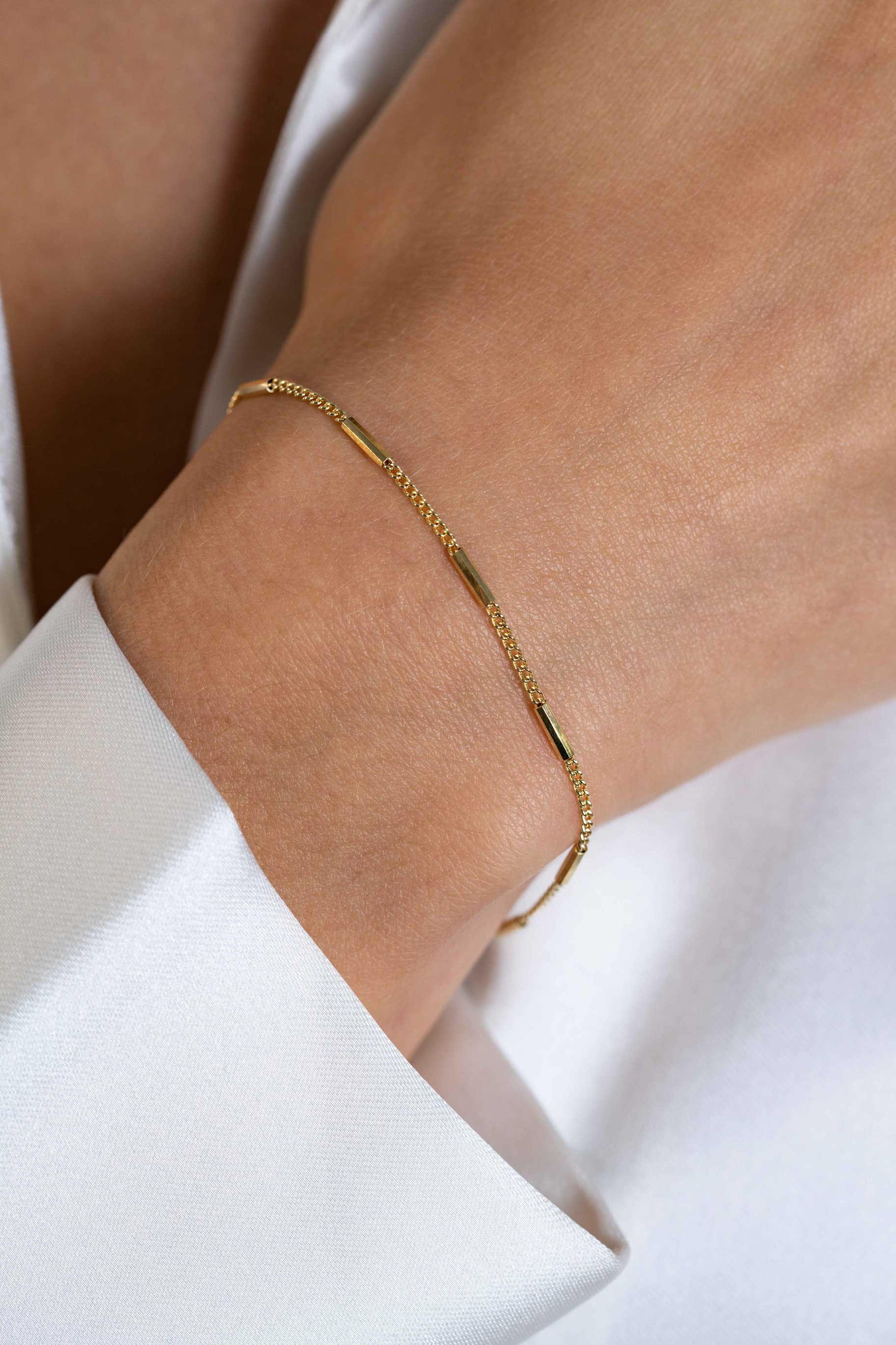 ZINZI zlv.armband gg.verg.gourmet met staafjes dun