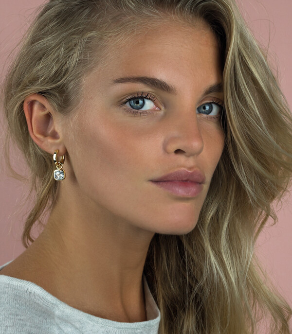 ZINZI silberne Ohrhänger gelb vergoldet  weiß ZICH190Y