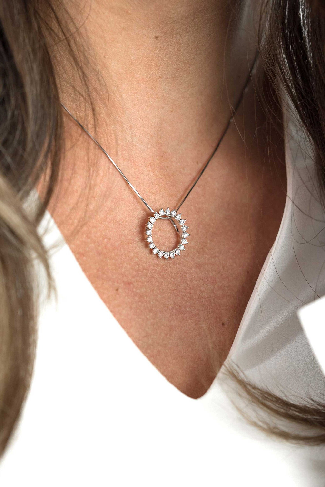 ZINZI silberner Anhänger Sonne  weiß 18mm ZIH1883