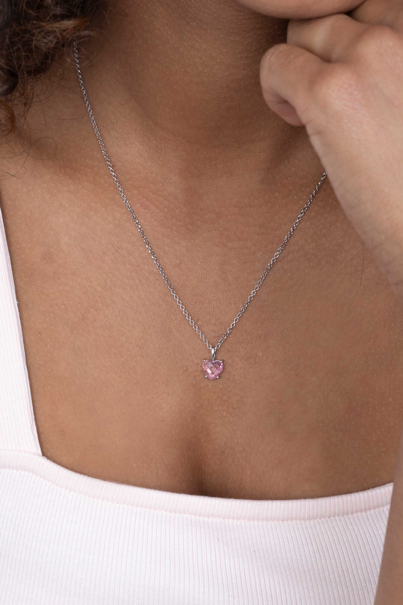 ZINZI silberner Anhänger Herz rosaZIH2071R