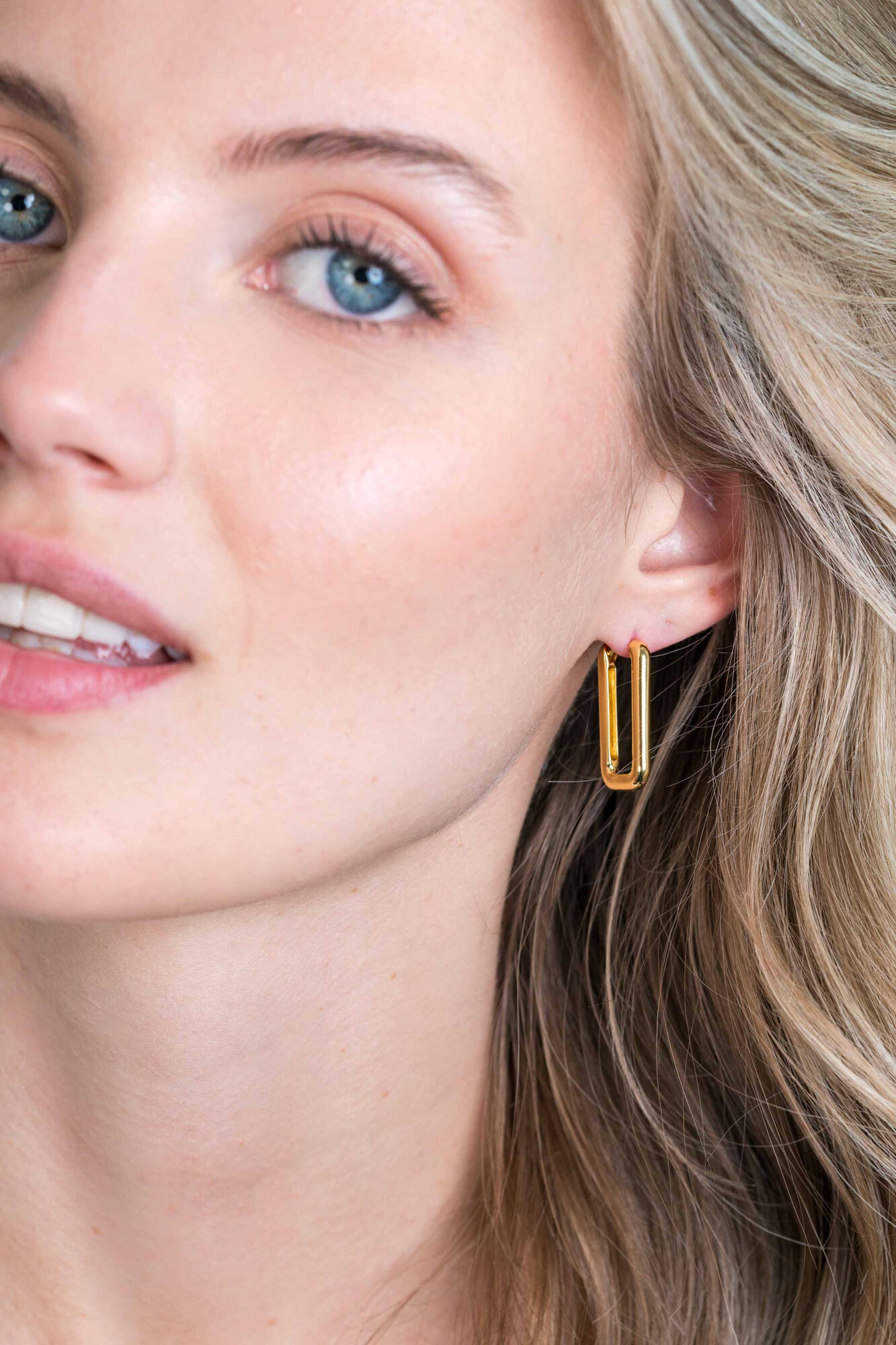 ZINZI silbernes Luxus Ohrringe 14K gelb vergoldet 24x3mm ovale Form ZIO2223G