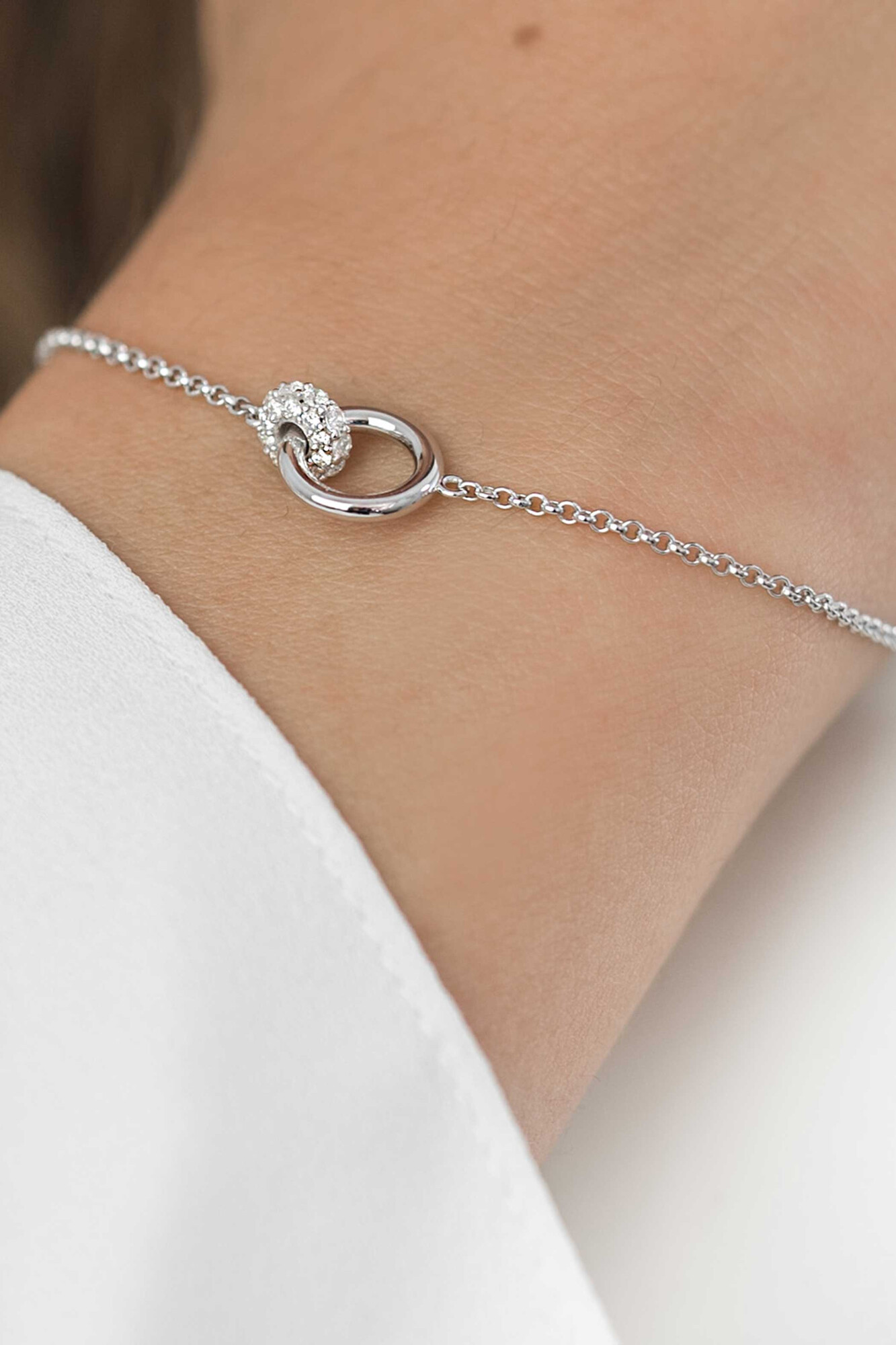 ZINZI silbernes Armband rund weiß ZIA1830