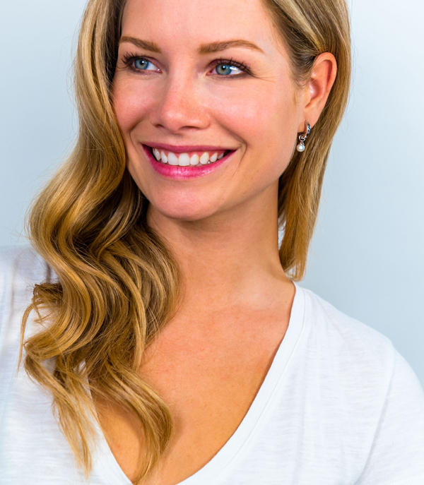 ZINZI silberne Ohrhänger Perle weiß ZICH1749W