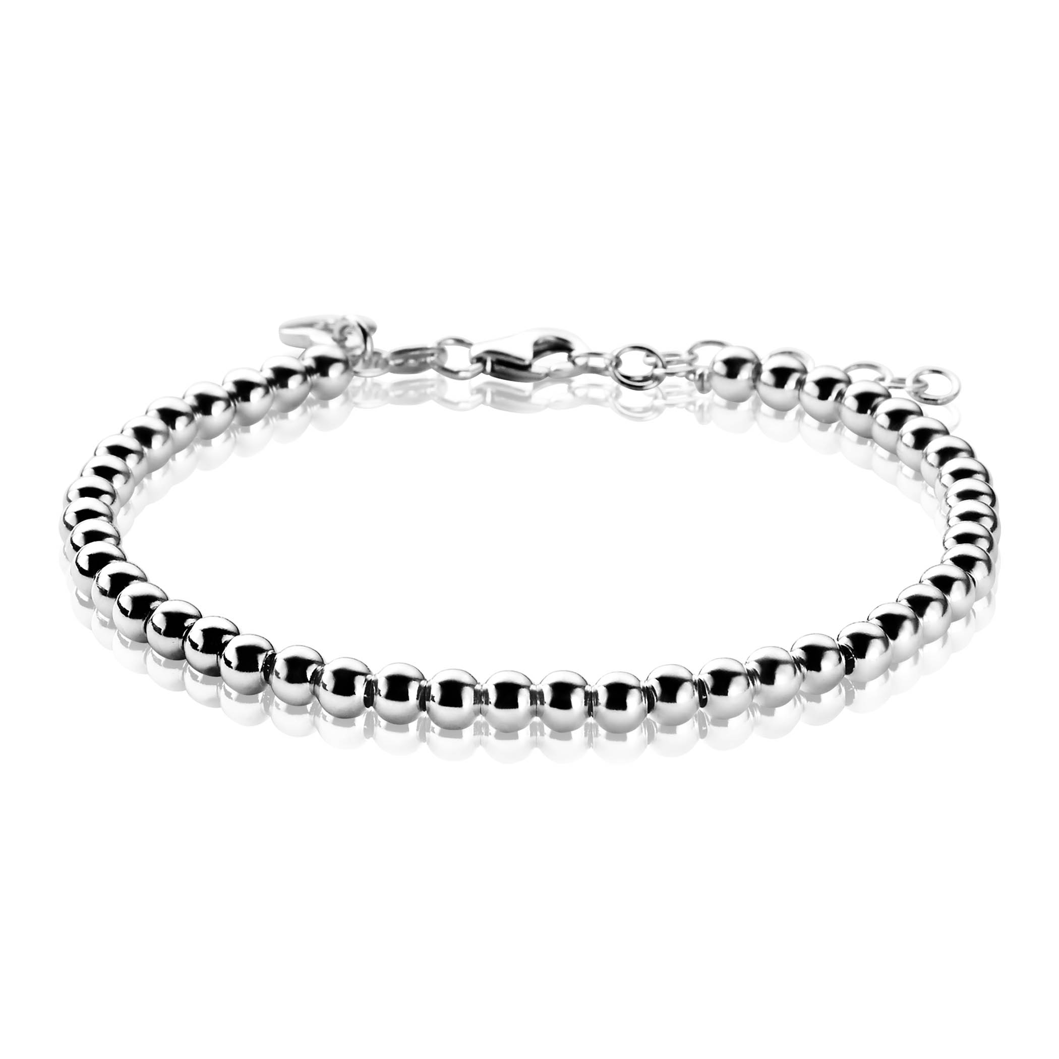 Zinzi silbernes Kugelarmband 4mm breit 17-20cm ZIA1010