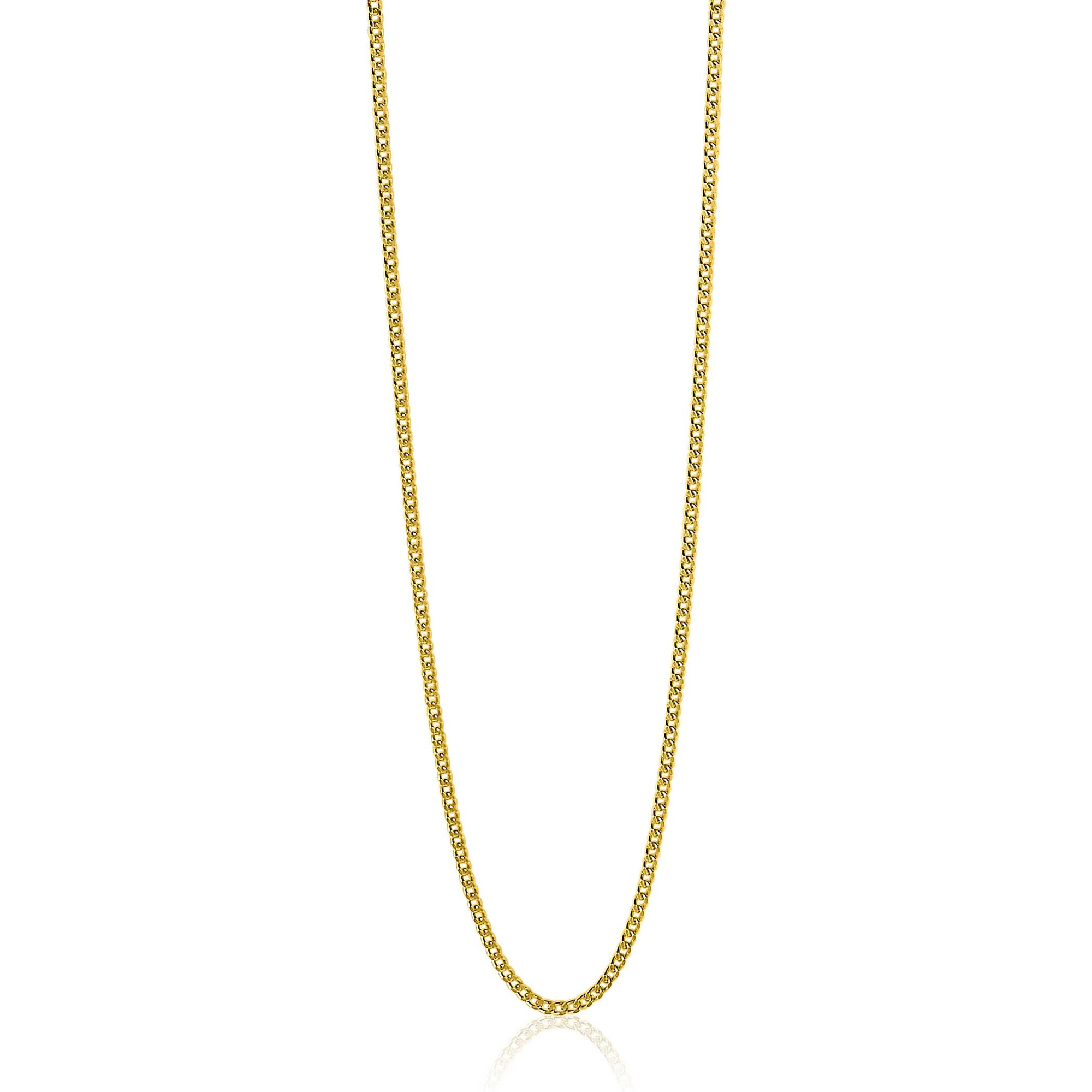 ZINZI zlv. gourmet collier 80 cm geel verguld