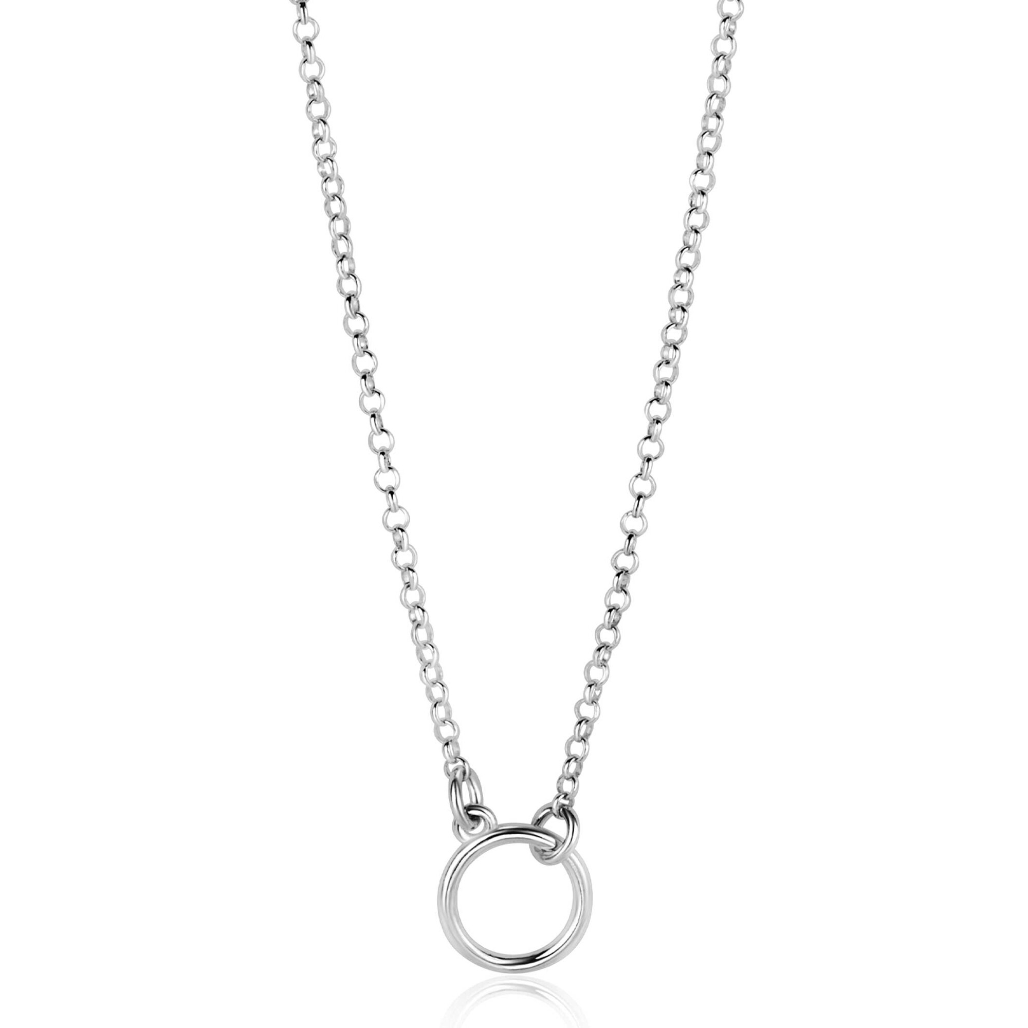 ZINZI zlv. collier met open rondje
