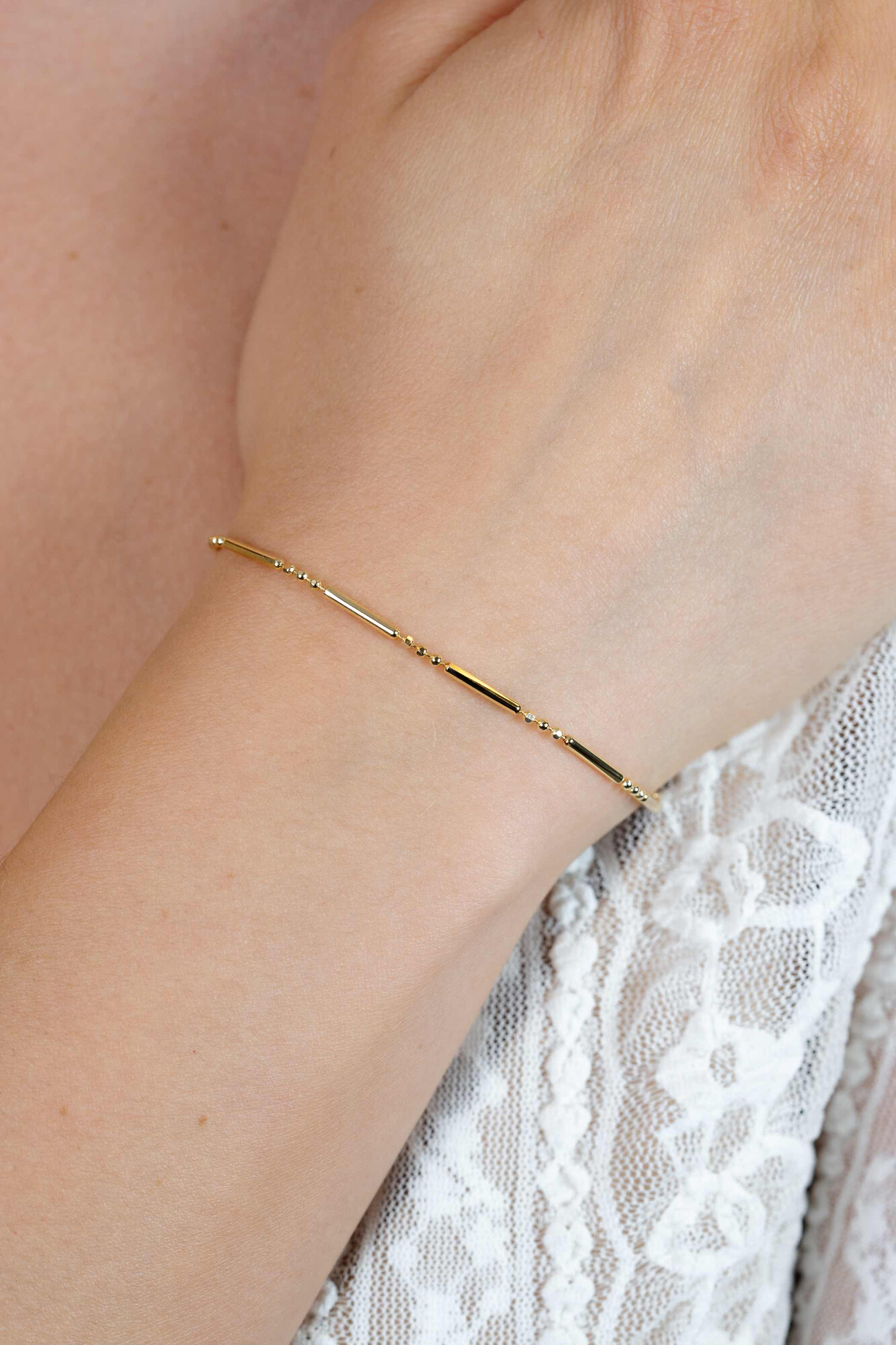 ZINZI silbernes Fantasie Armband 14K gelb vergoldet Stäbchen ZIA1452G
