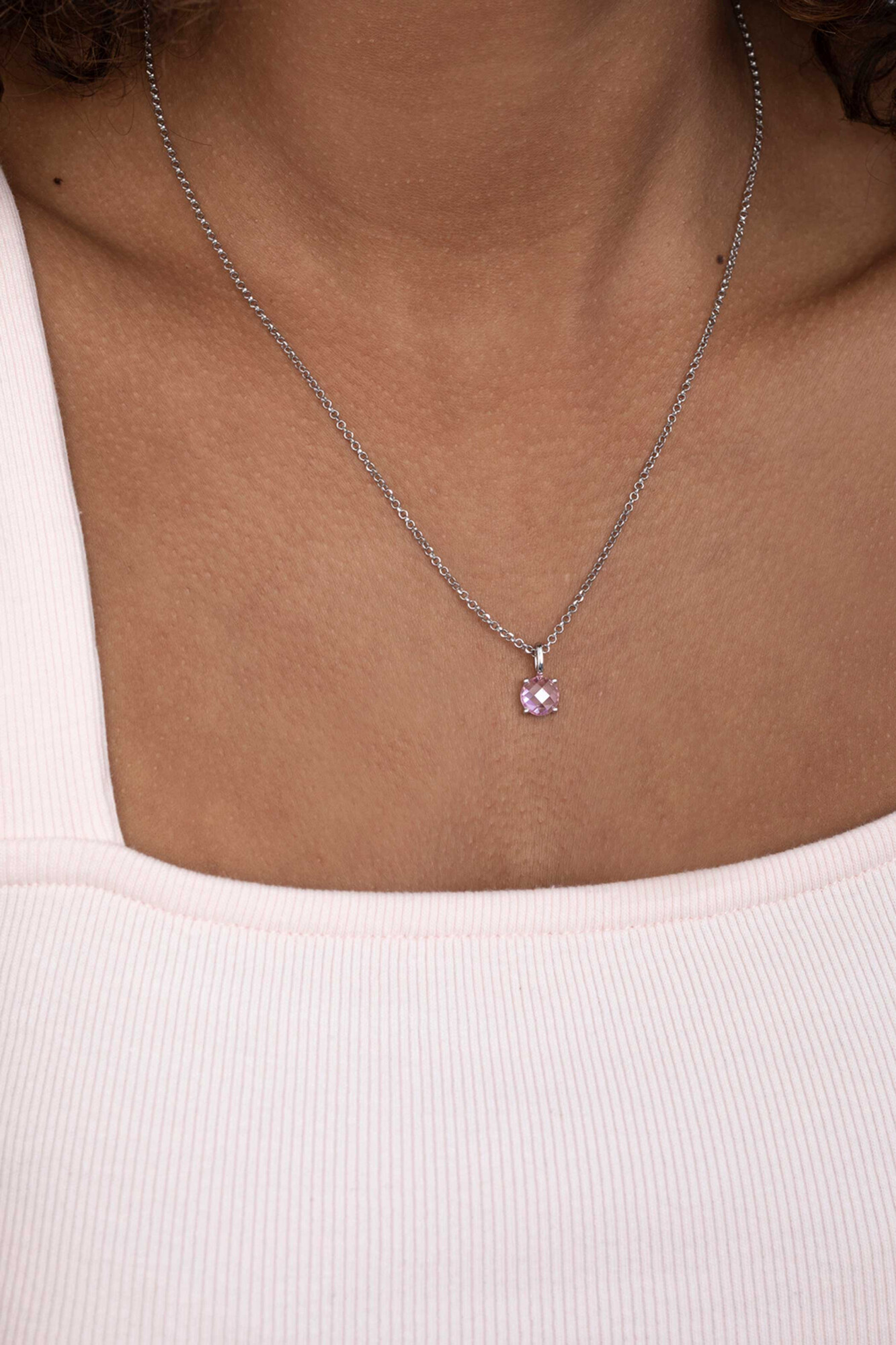 ZINZI silberner Anhänger rund rosaZIH2072R