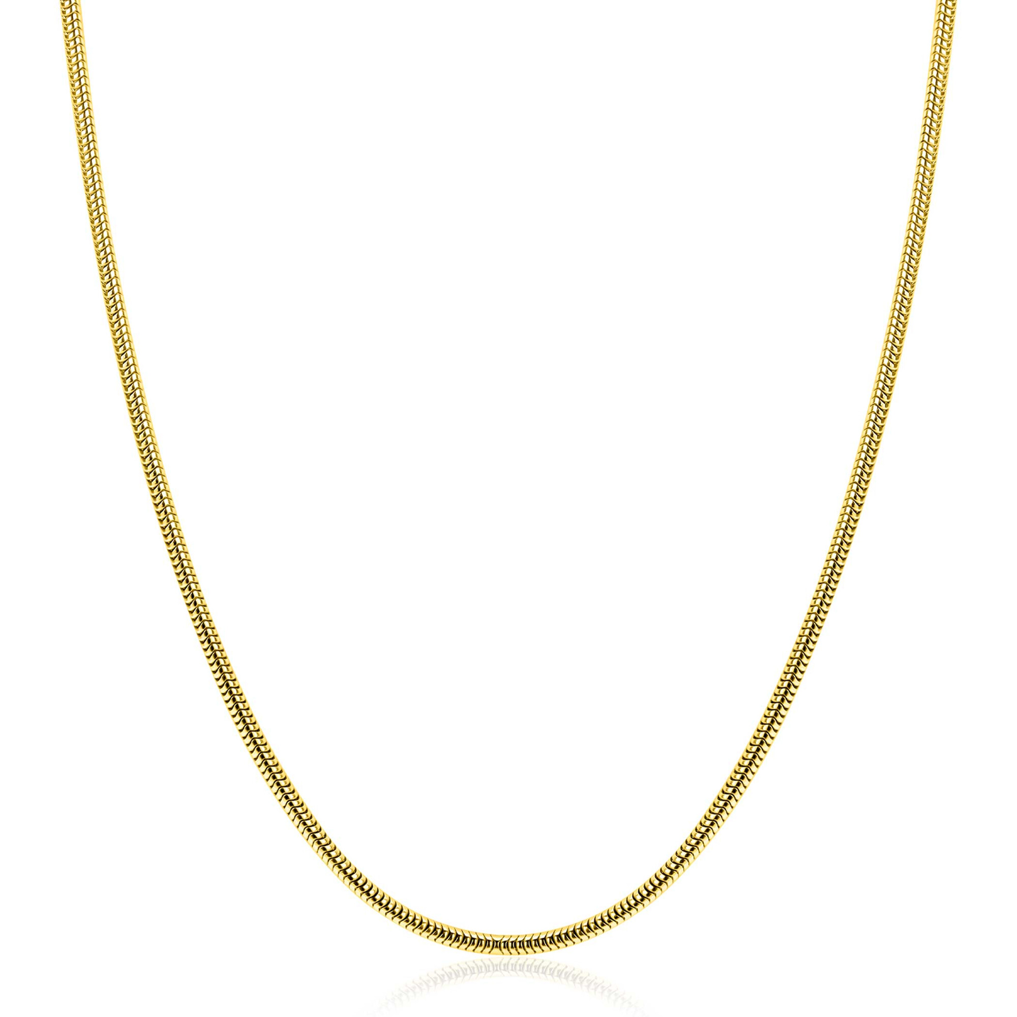 ZINZI zlv. slangen collier gg.verg.rond 2mm 42+3cm