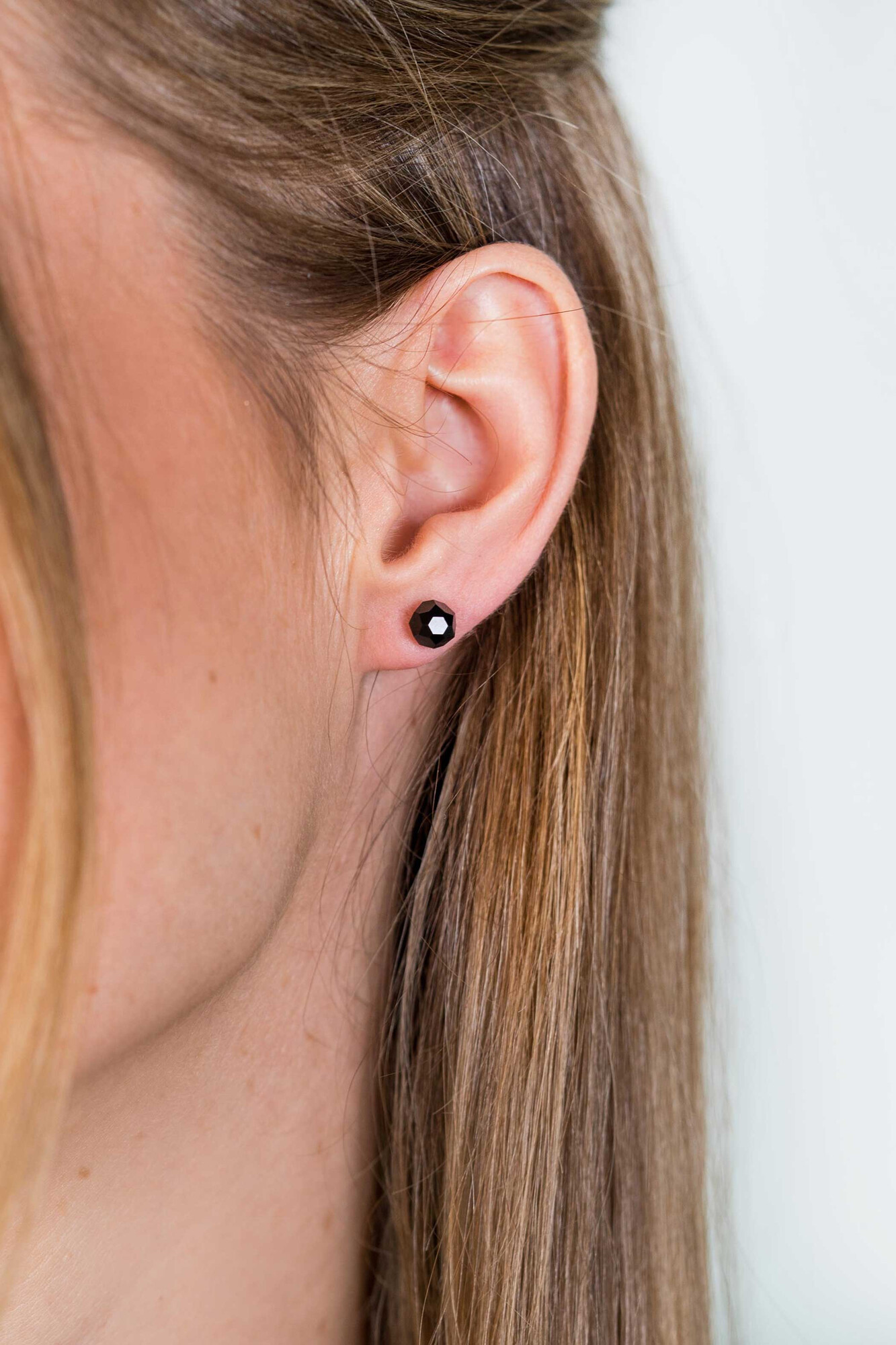 ZINZI silberne Ohrstecker 6mm schwarze Kugel ZIO1317Z