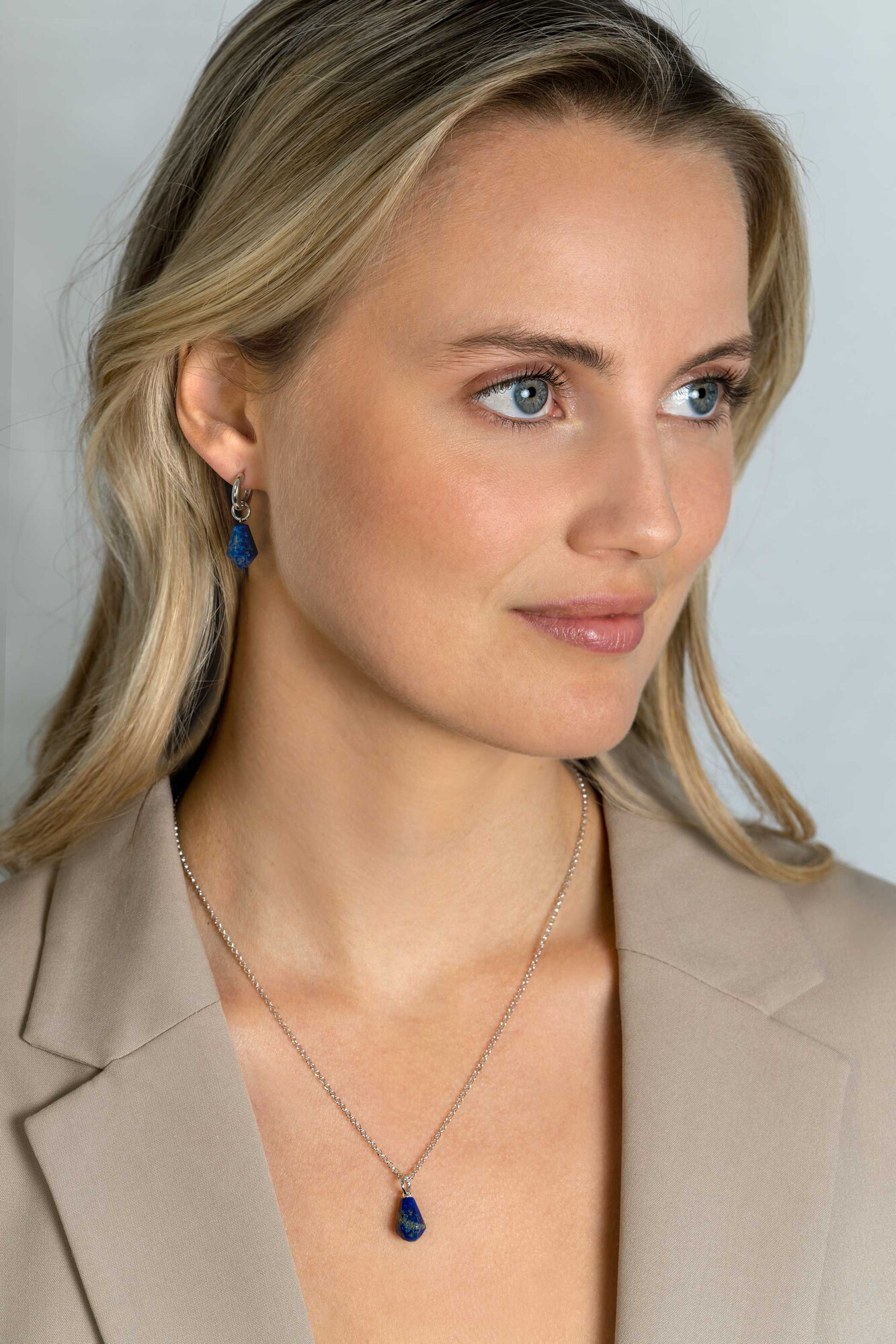 ZINZI zlv. oorbedels pegels lapis lazuli zlv.oog