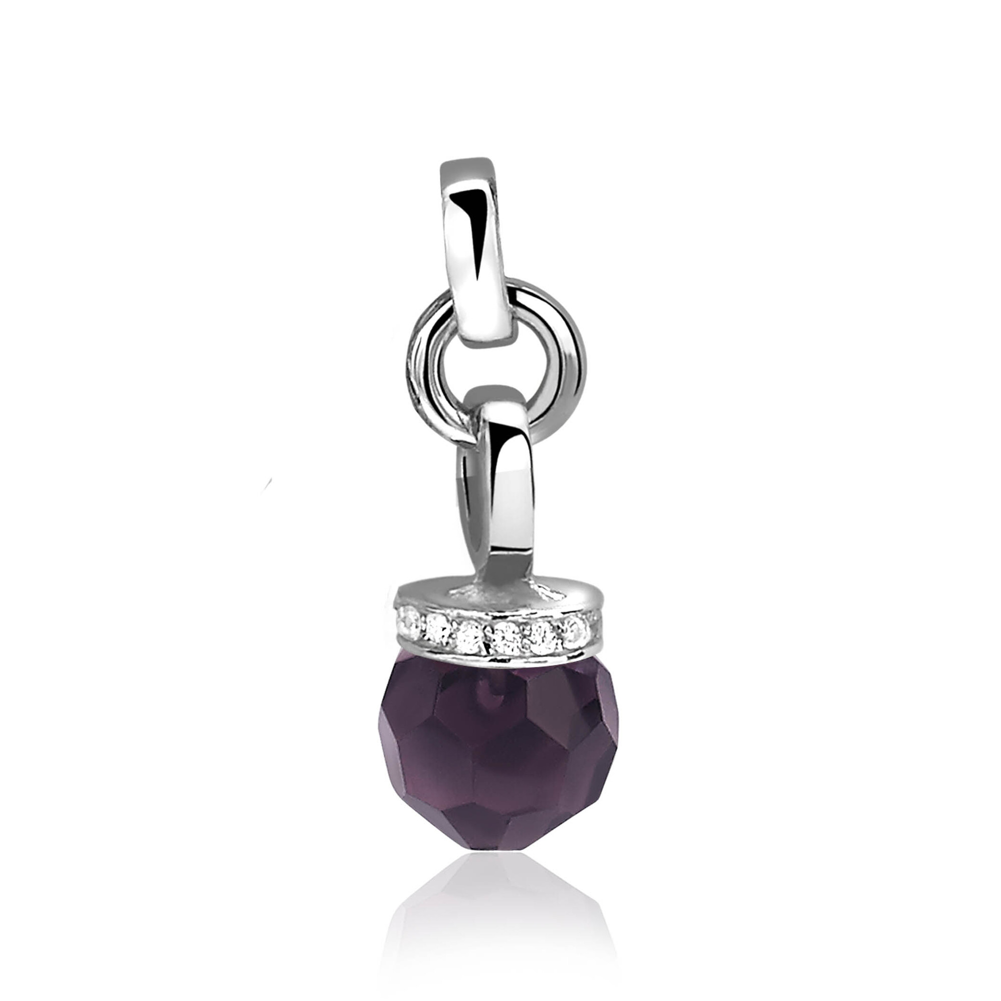 Zinzi silberner Anhänger Perle violett 12mm ZIH1062P