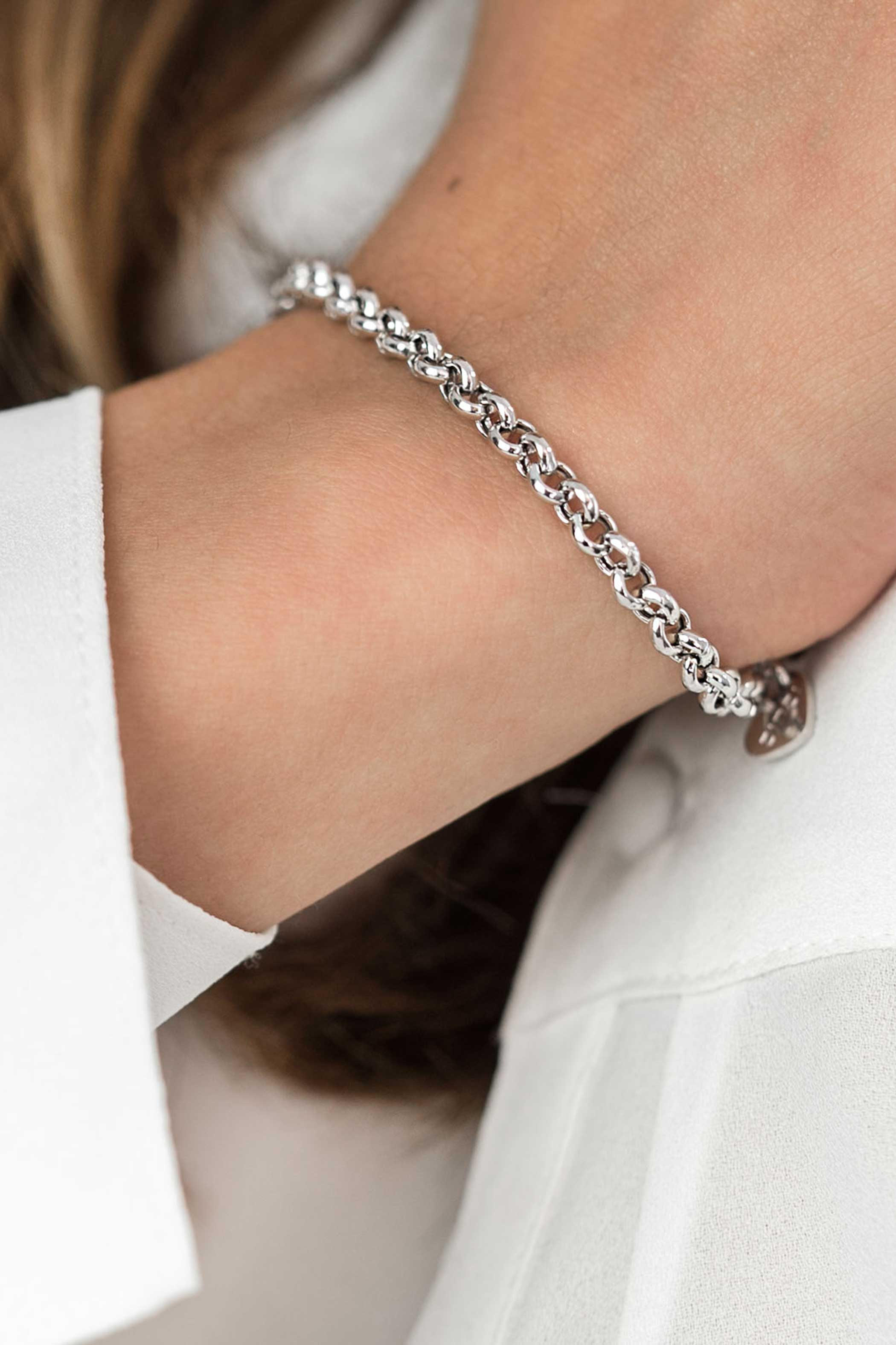 Zinzi silbernes Jasseron-Armband 4,5mm breit 18cm ZIA1911