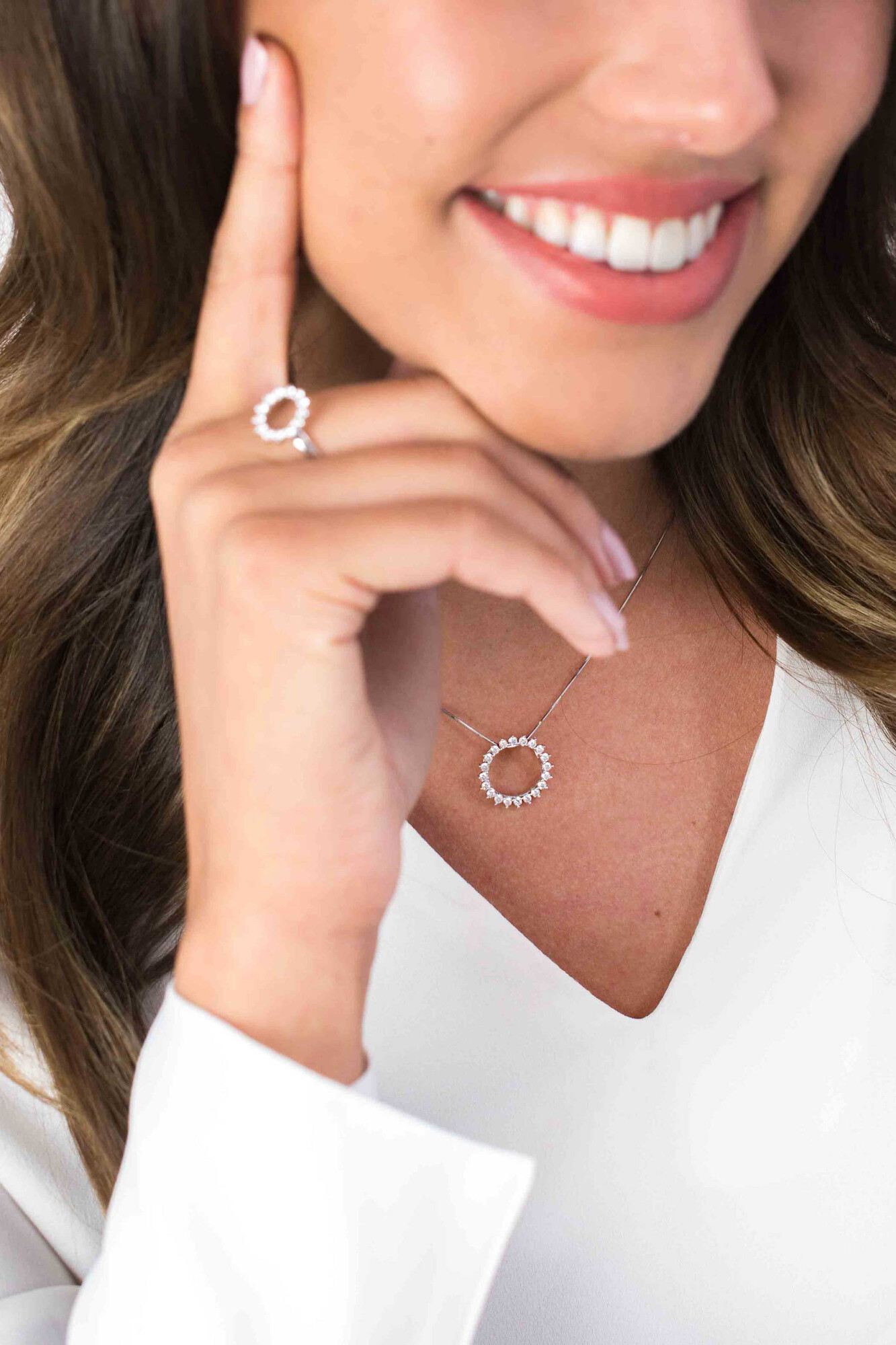 ZINZI silberner Anhänger Sonne  weiß 18mm ZIH1883