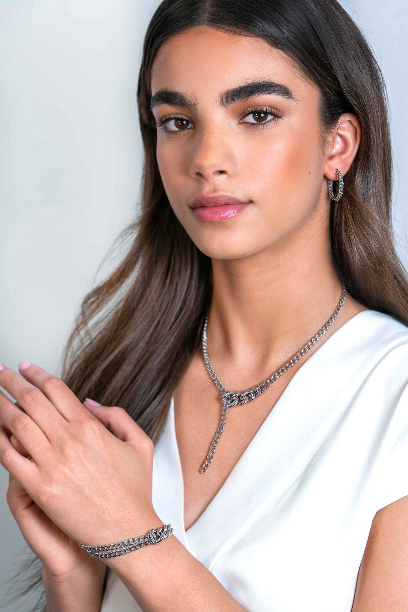 ZINZI * zlv. oorringen gourmet schakel 24x3.5mm