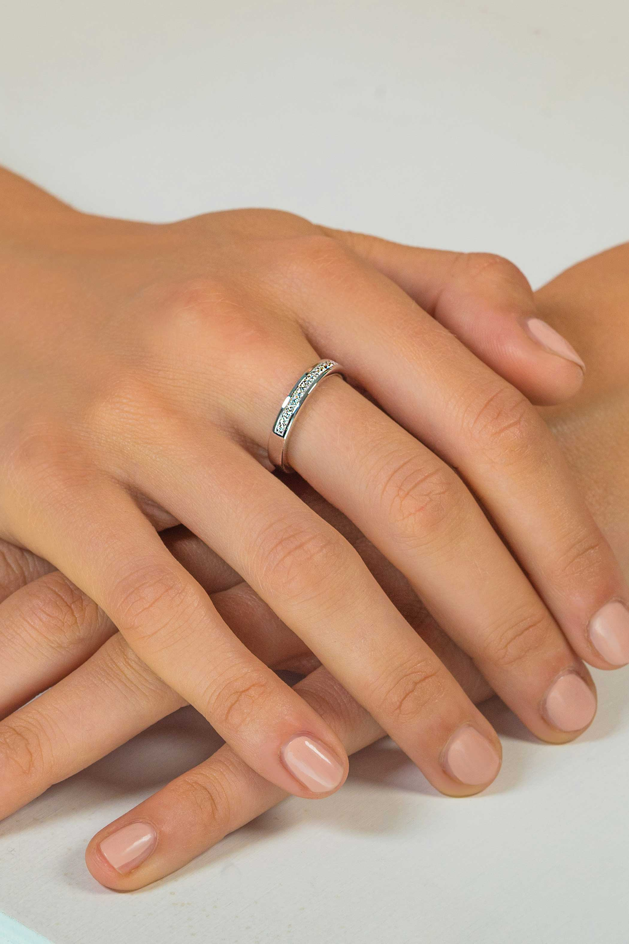 ZINZI silberner Ansteckring weiß  ZIR1476