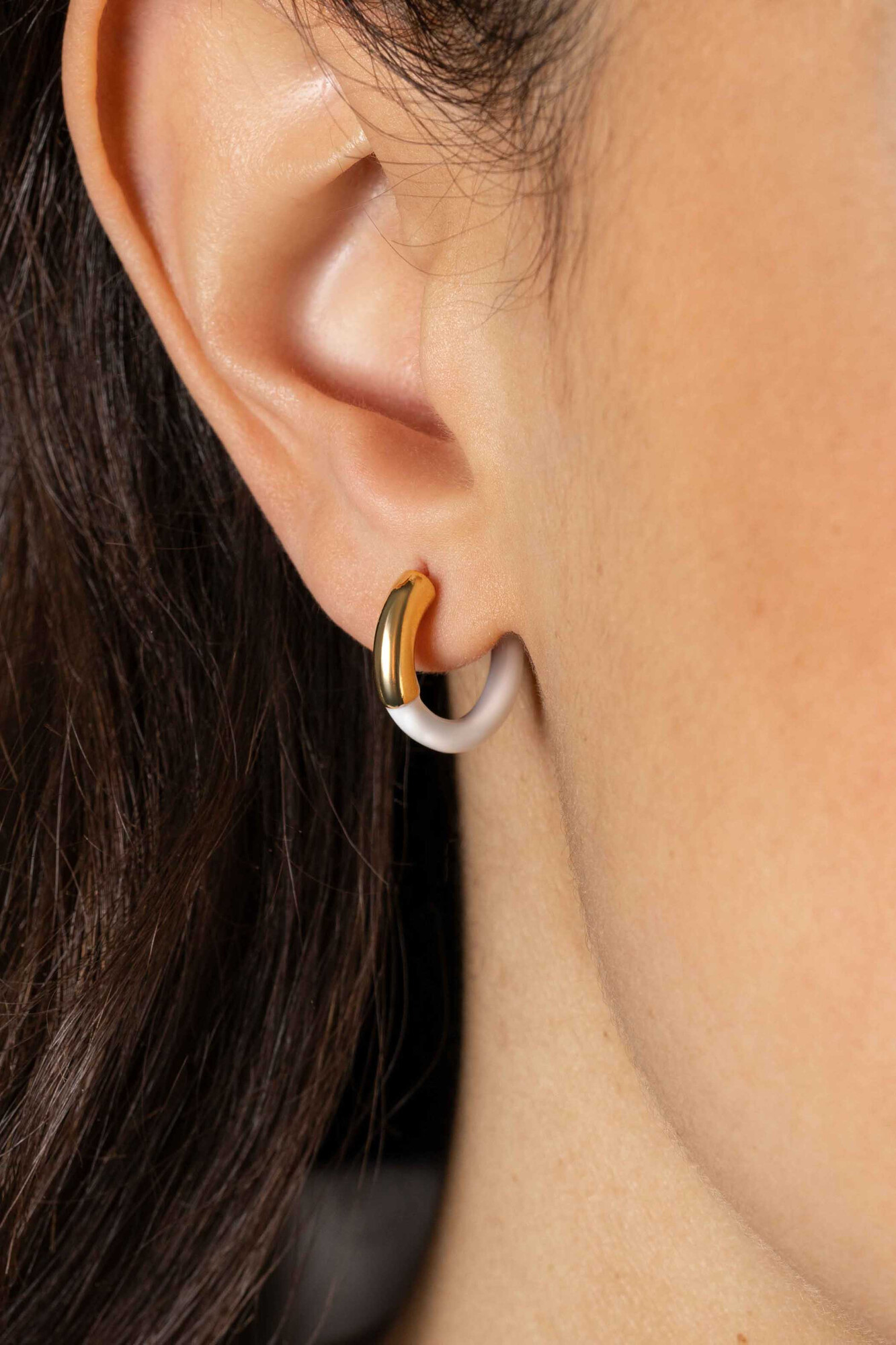 ZINZI zlv. oorstekers geel verguld wit 16x3mm