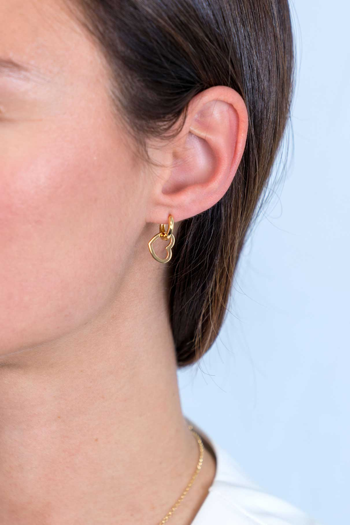 ZINZI silberne Ohrhänger 14K gelb vergoldet 12mm offen Herzen ZICH2197G