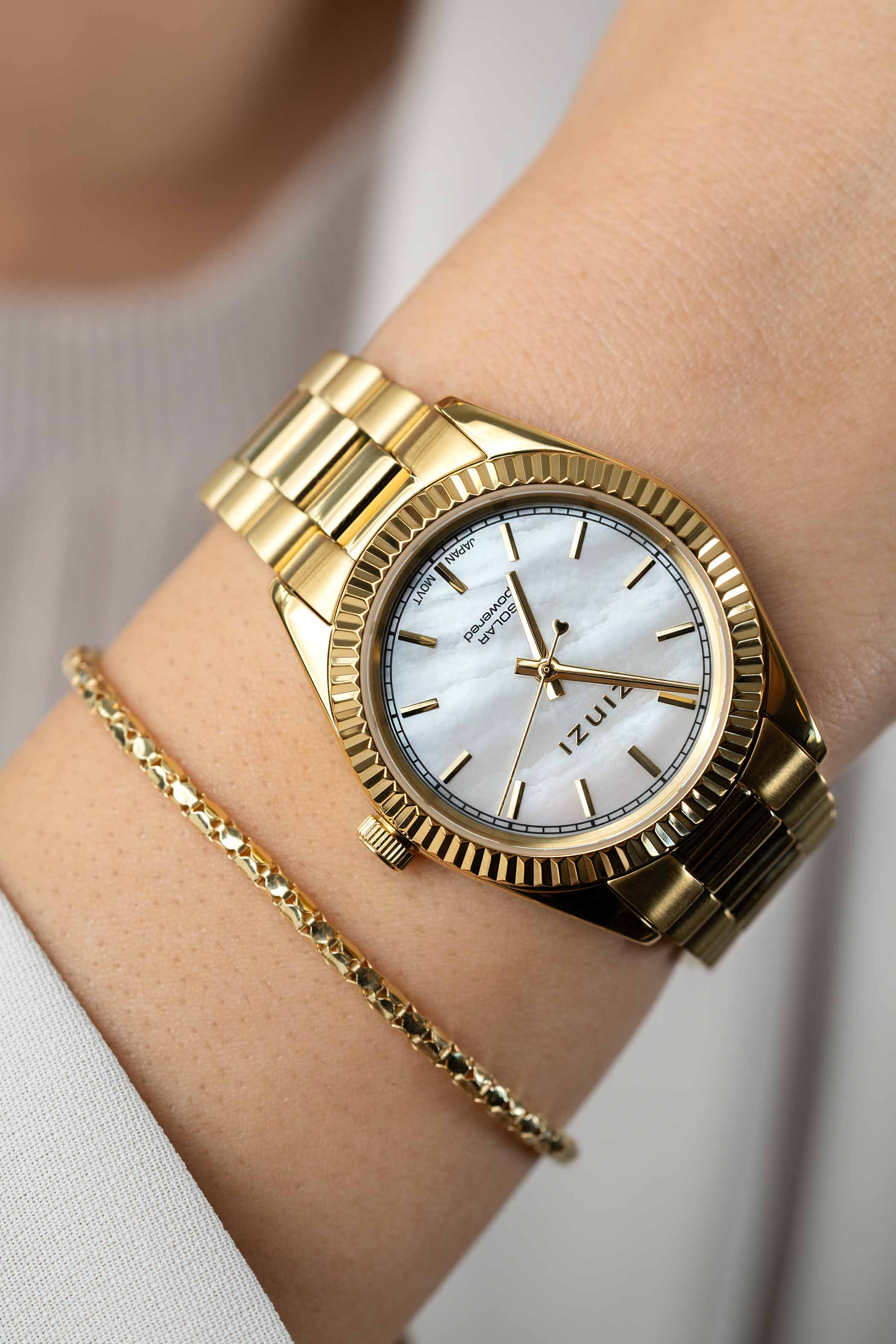 Zinzi horloge Solaris parelm. w.pl.gg.st bnd 35mm