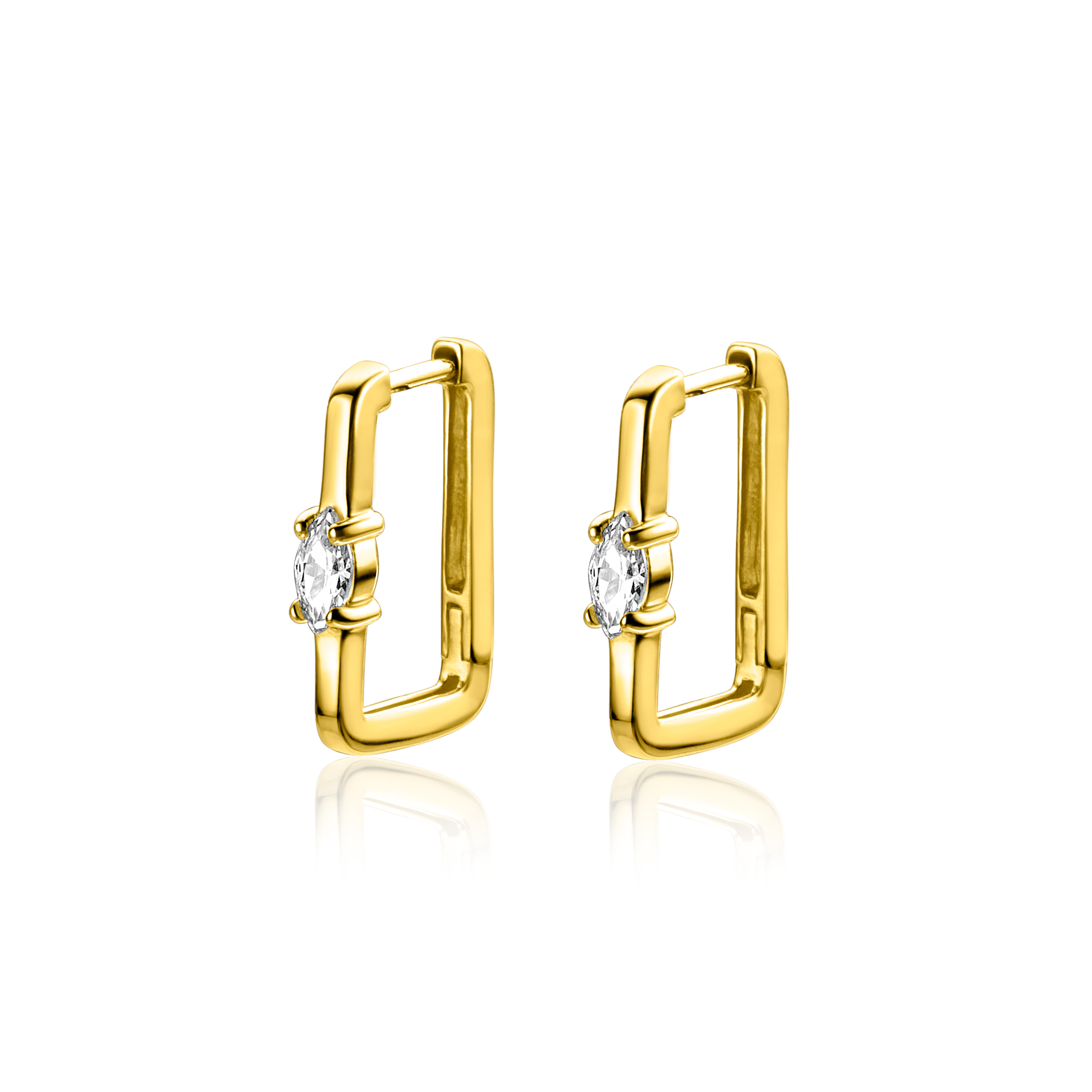 ZINZI zlv. oorring. gg.verg.rechth./ovale zirc.15x2mm