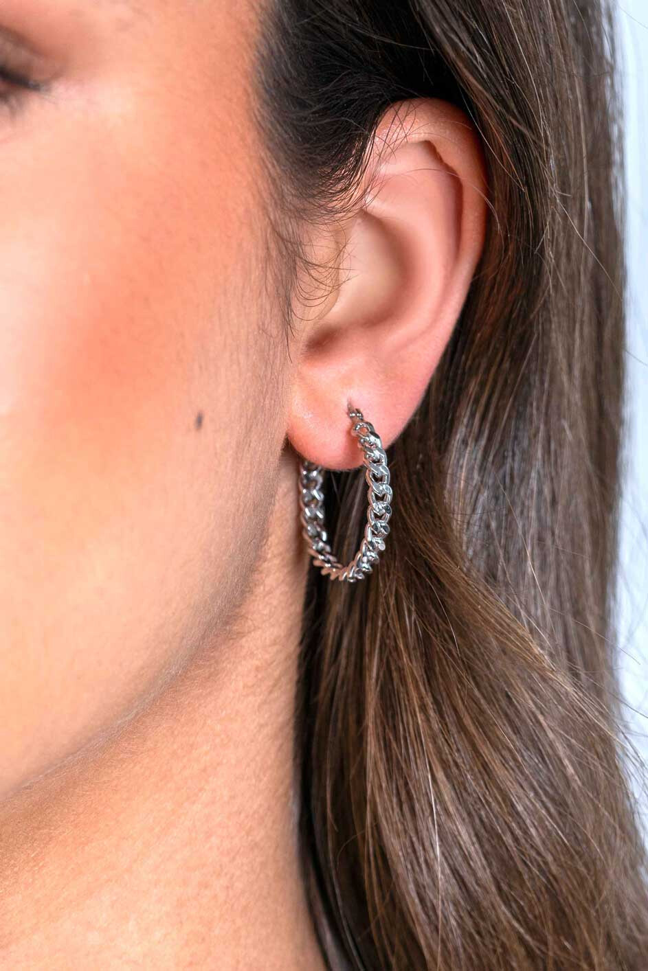 ZINZI * zlv. oorringen gourmet schakel 24x3.5mm