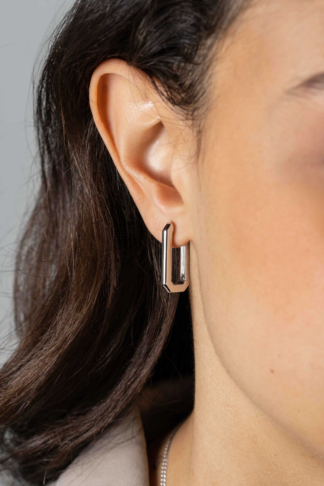 ZINZI * zlv. klapcreolen rechthoek strak 23.5x3.0mm