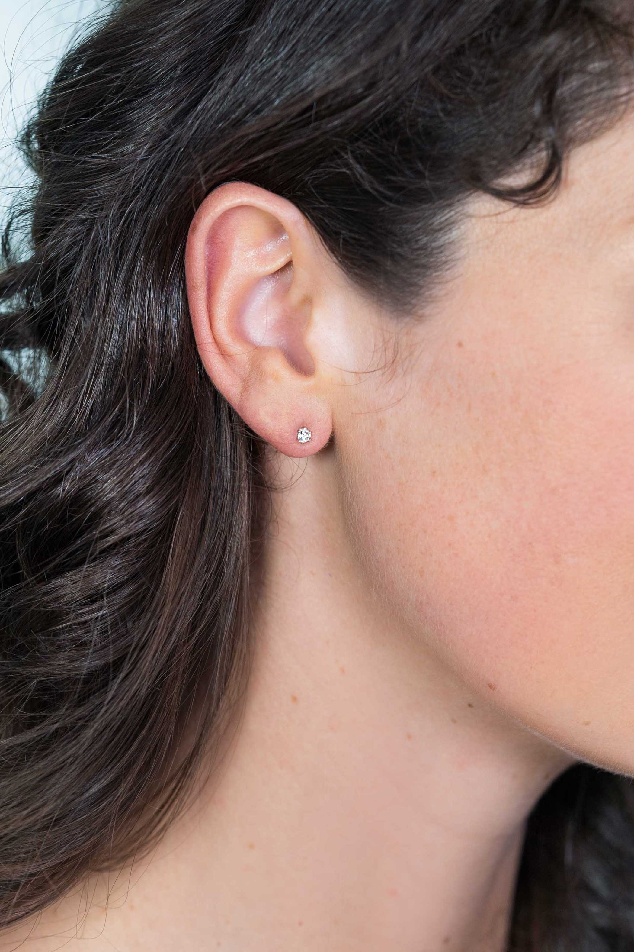 ZINZI silberne Ohrstecker 3,5mm Zirkonia  weiß Chaton Fassung ZIO1983