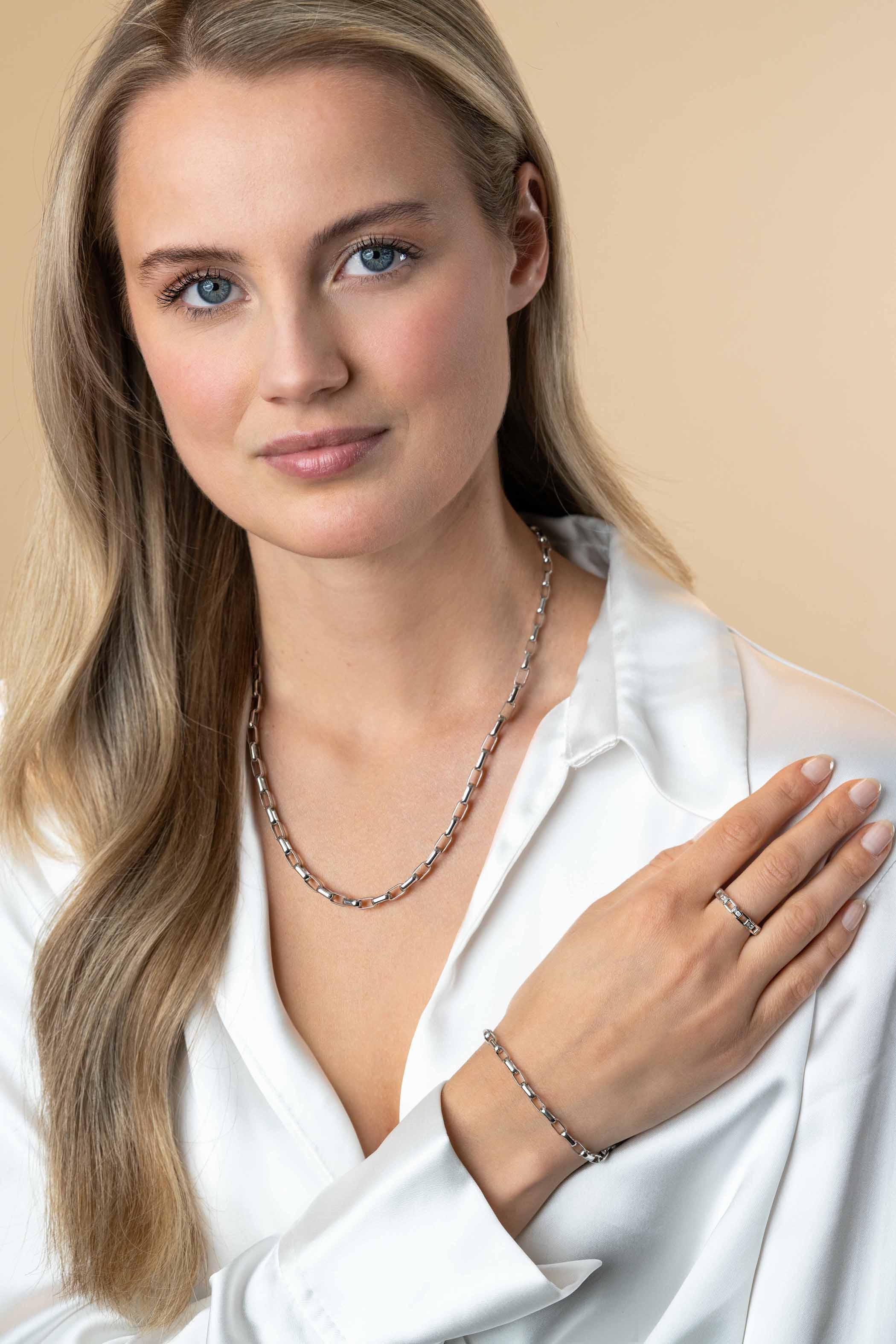 ZINZI zlv. armband met rechthoek open schakels