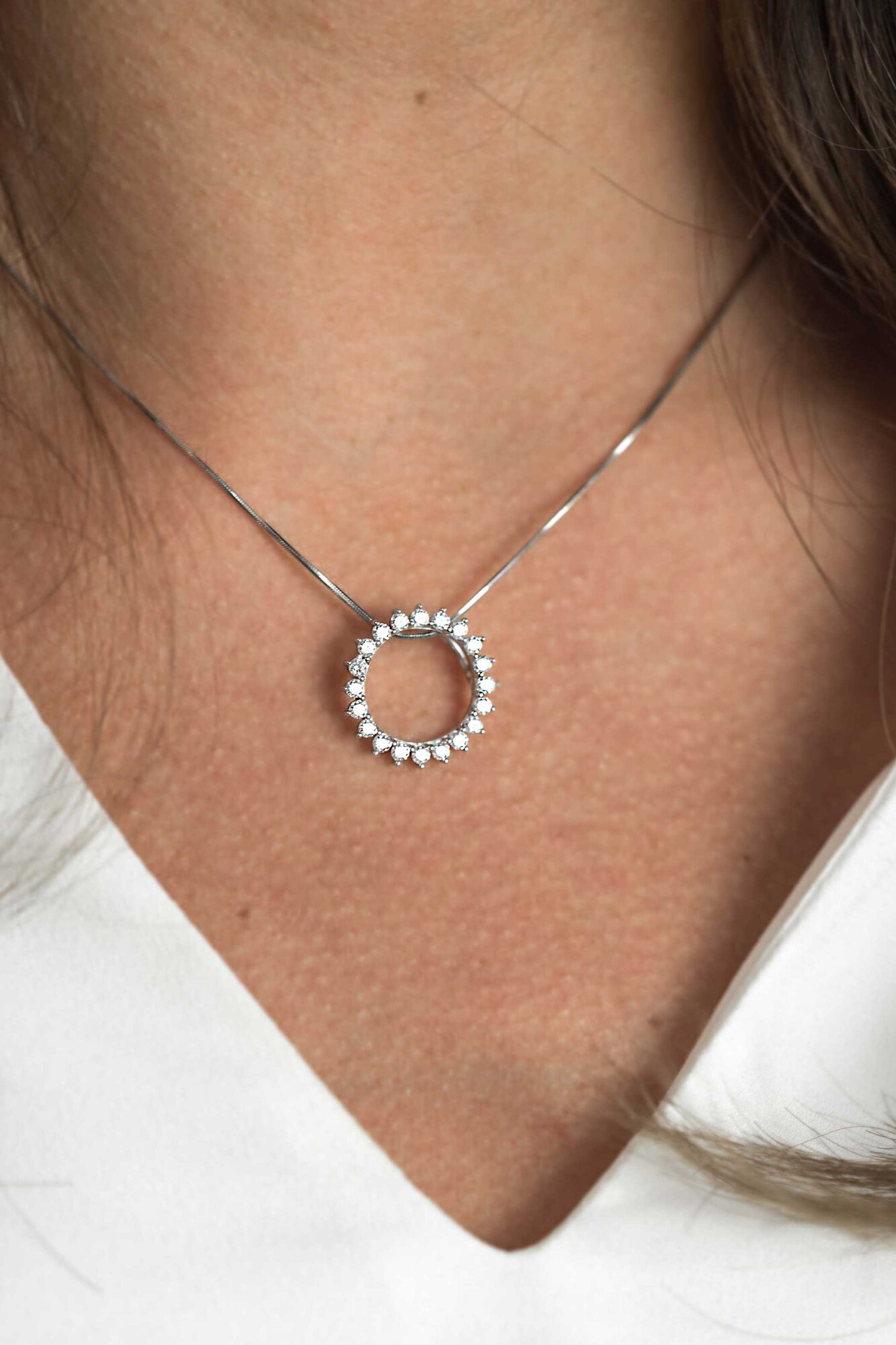 ZINZI silberner Anhänger Sonne  weiß 18mm ZIH1883