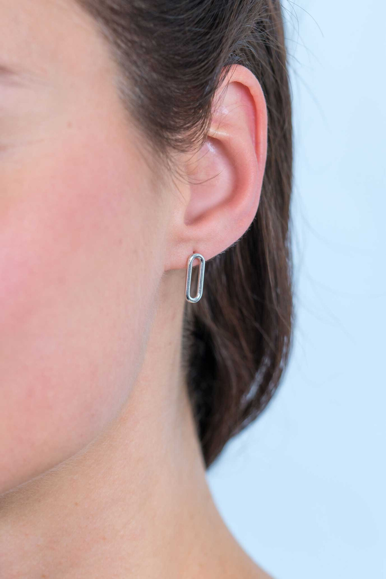 ZINZI silberne Ohrstecker 14mm oval glatt ZIO2210