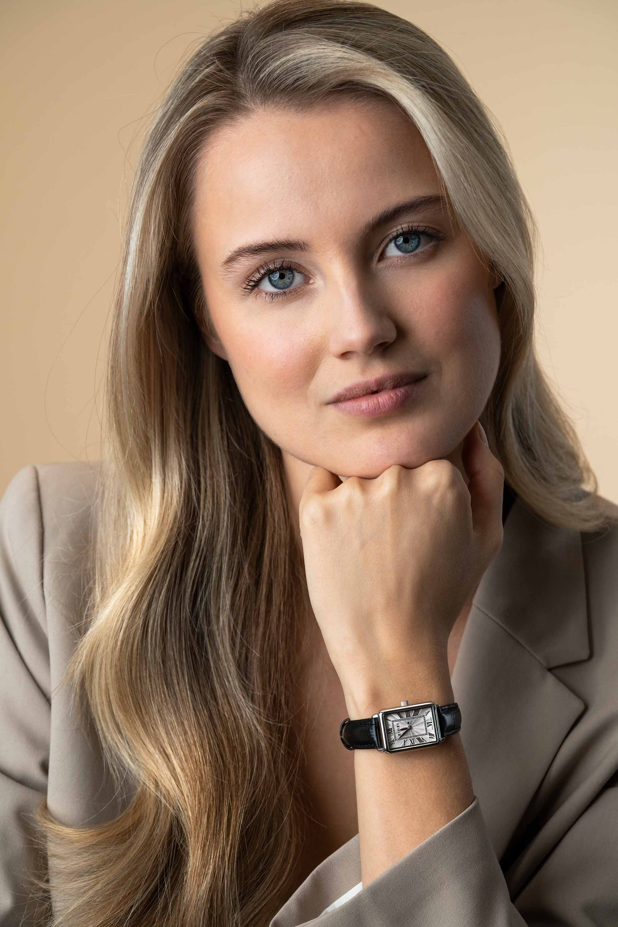 Zinzi Elegance horloge 28mm witte w.plaat zw.band