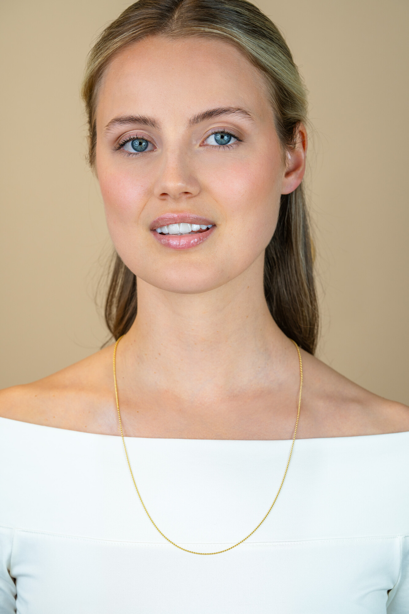 60cm ZINZI silberne Kugelhalskette gelbvergoldet ZILC-B60G