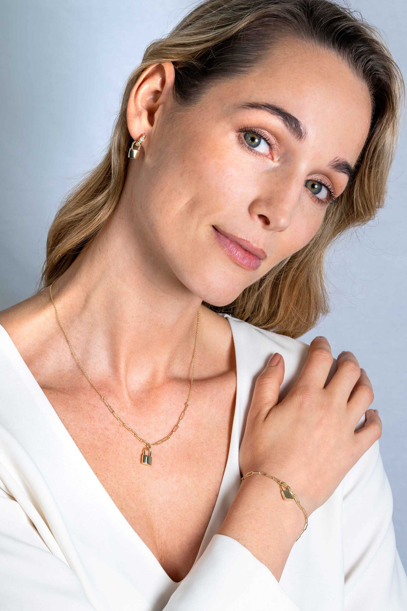 ZINZI zlv. collier gg.verg. paperclip/slotje hanger