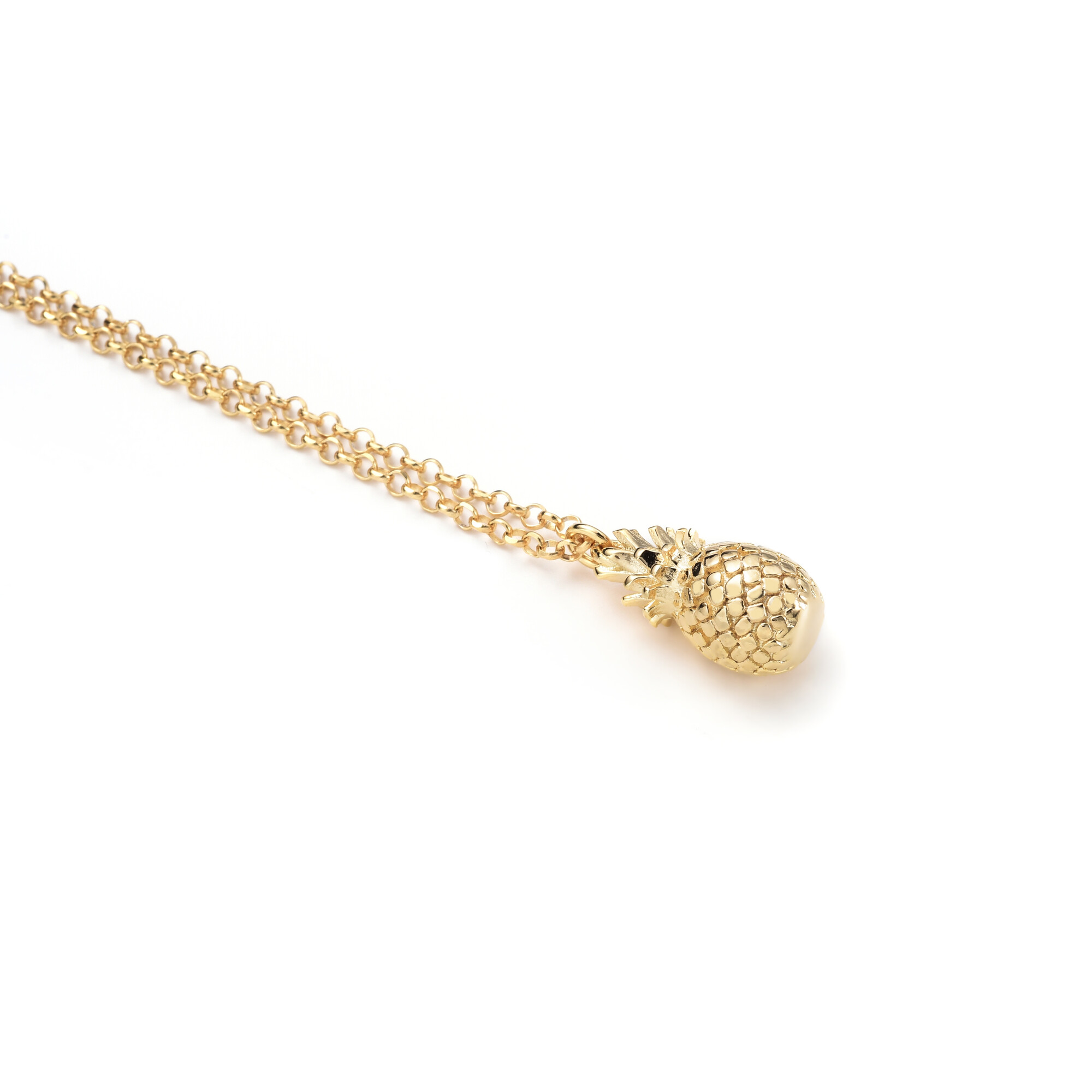 ZINZI silberne Kette gelb vergoldet Ananas 42-45cm ZIC1699G