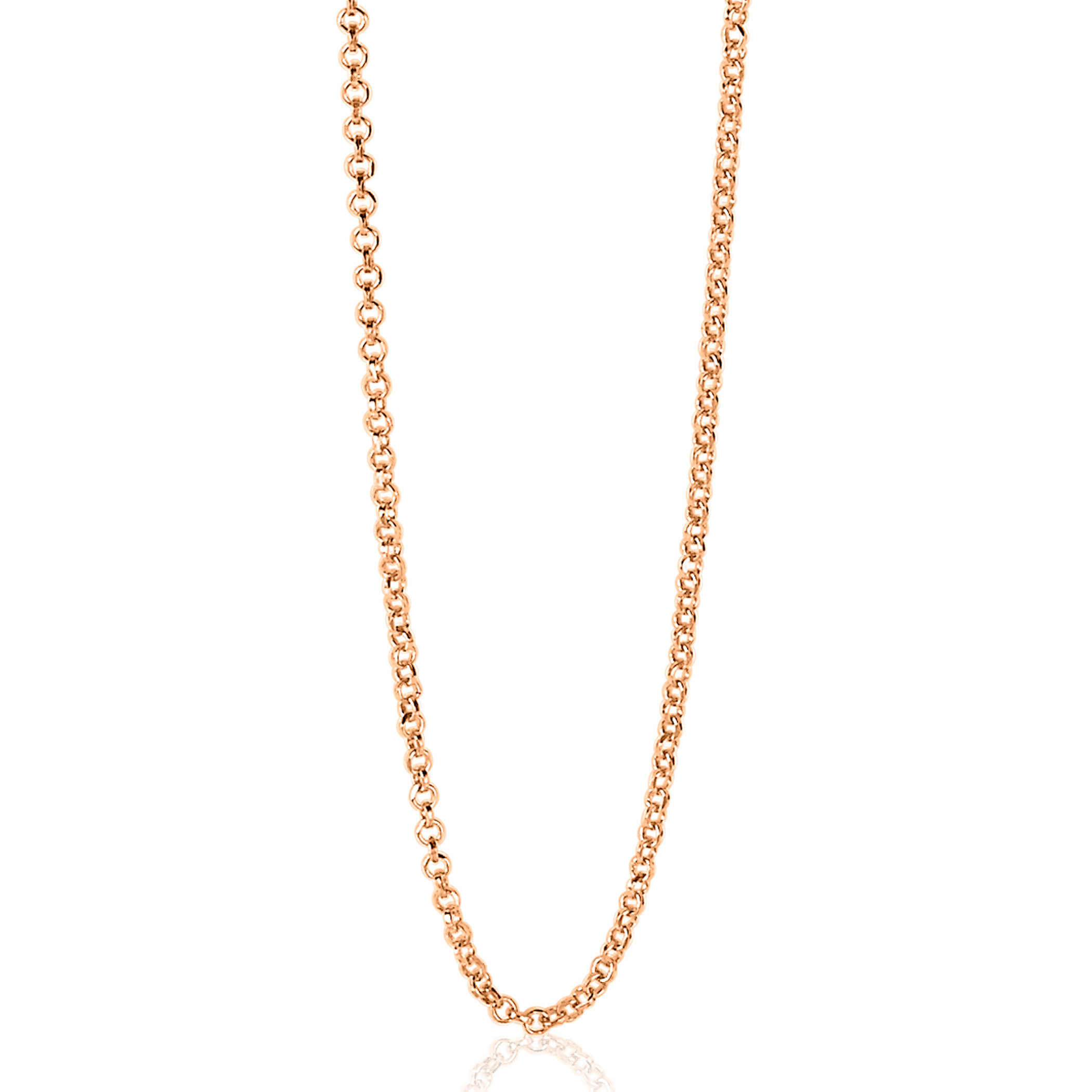 ZINZI zlv. jasseron collier 90 cm rosé verguld