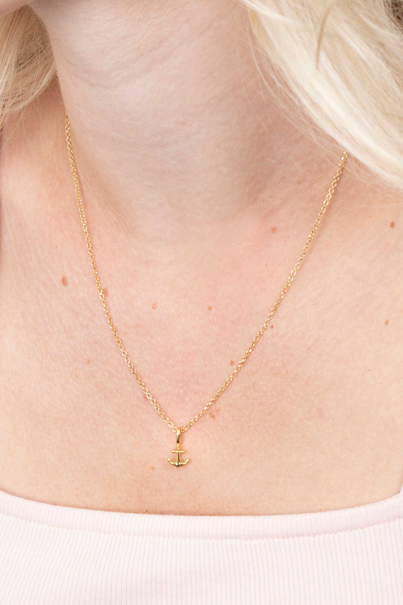 ZINZI silberner Anhänger gelbvergoldet Anker ZIH2063G