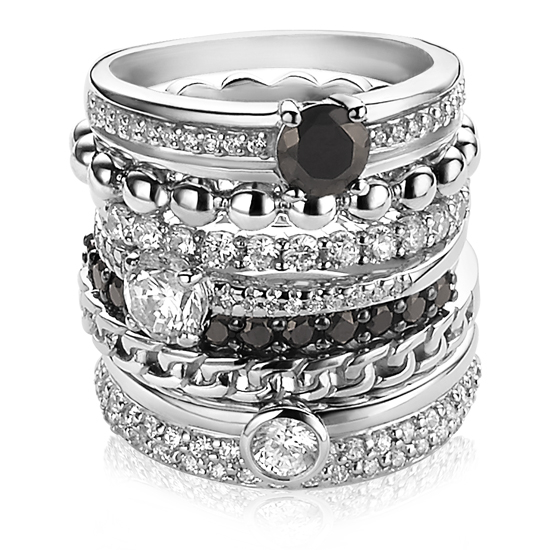 ZINZI silberner Ring weiß ZIR827