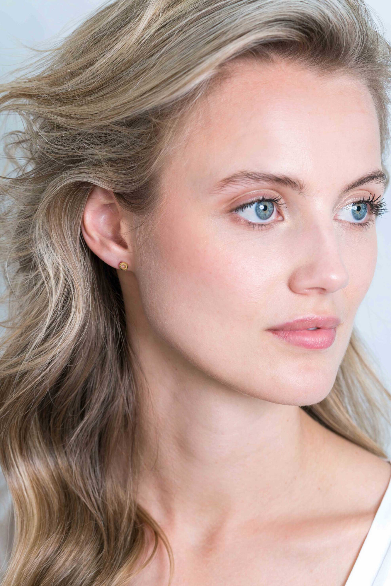 ZINZI silberne Ohstecker 14K gelb vergoldet 5mm offen rundje ZIO2168G