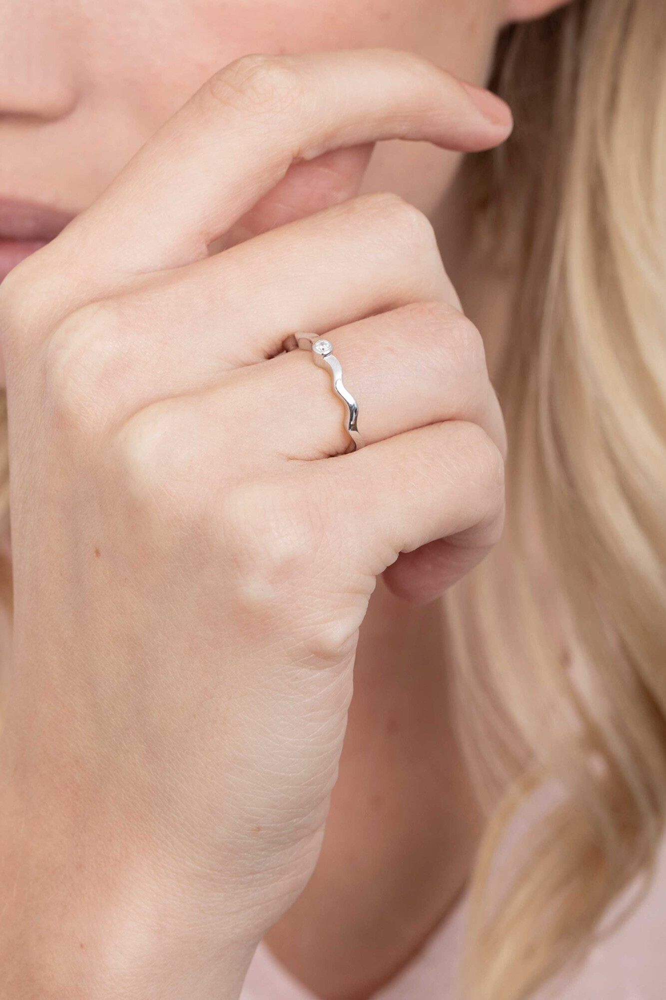 ZINZI silberner Ring wellige 'waves' ZIR2013