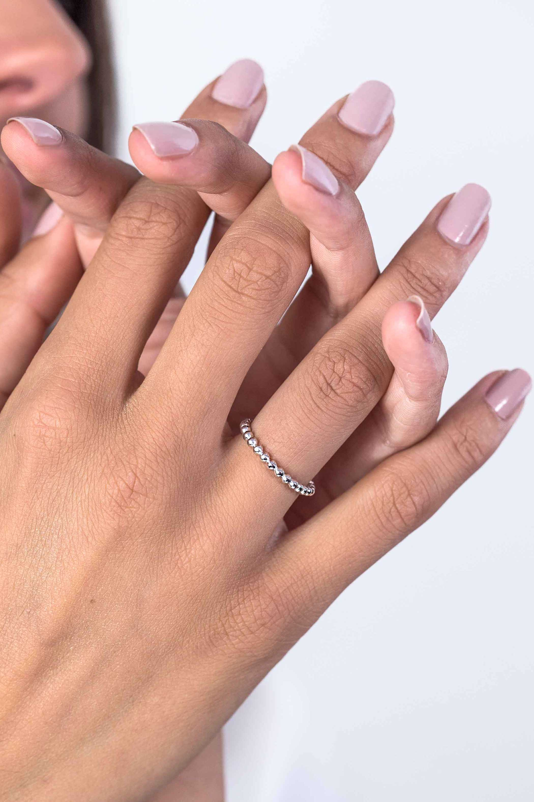 ZINZI silberner Ring glatt Kugel ZIR923