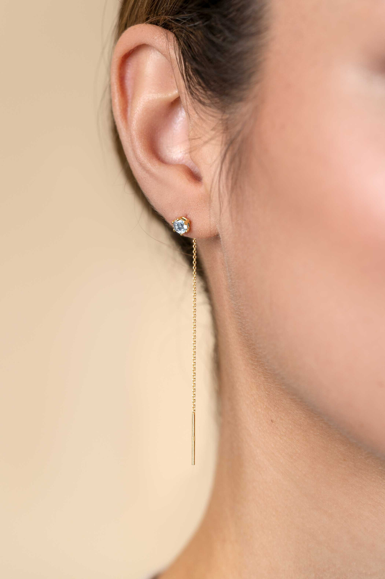 ZINZI zlv. doortrek oorsieraden gg.verg. met zirconia