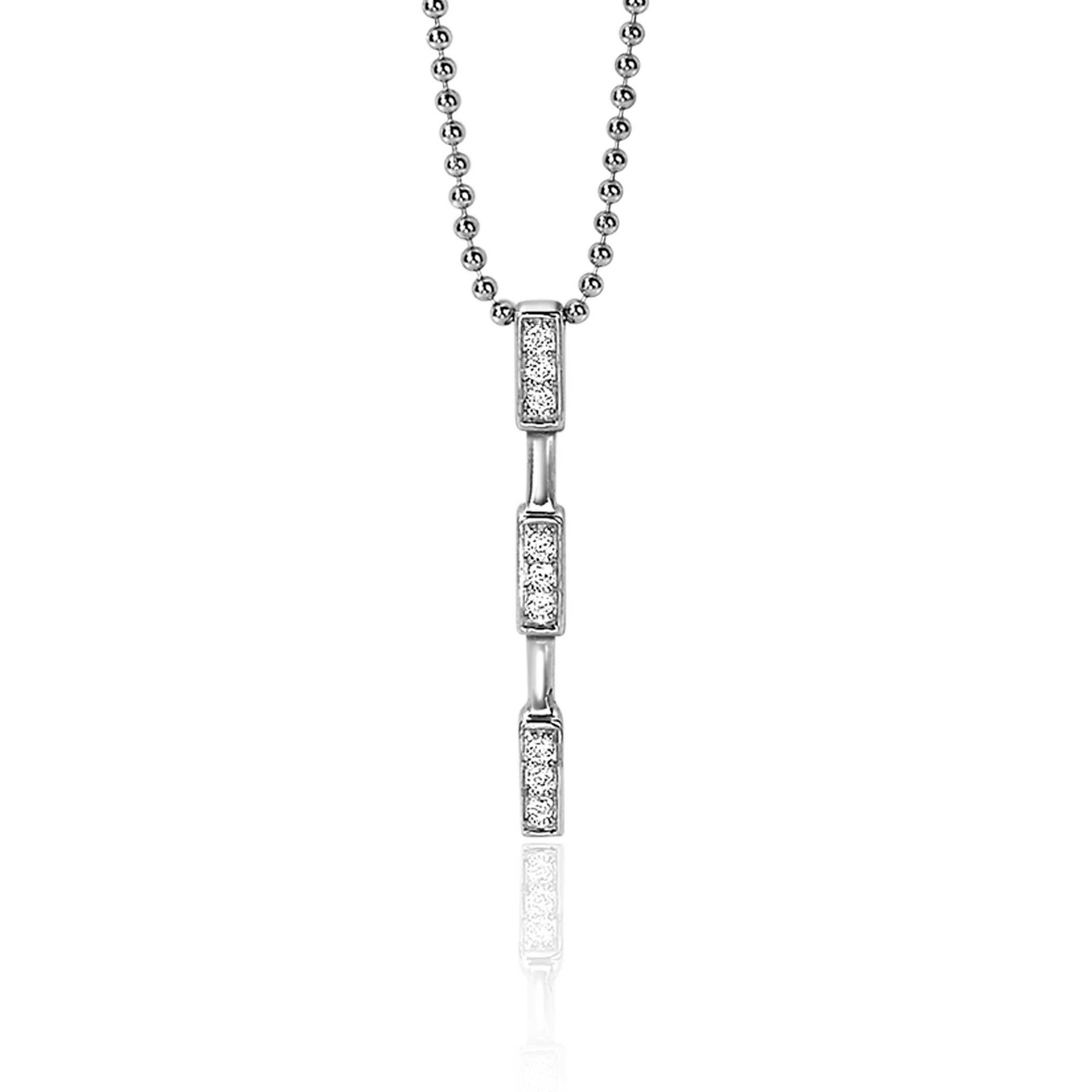 ZINZI silberner Anhänger Stab 26mm weiße Zirkonias ZIH1958