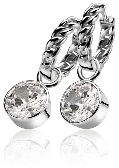 ZINZI silberne Ohrhänger  weiß ZICH186W