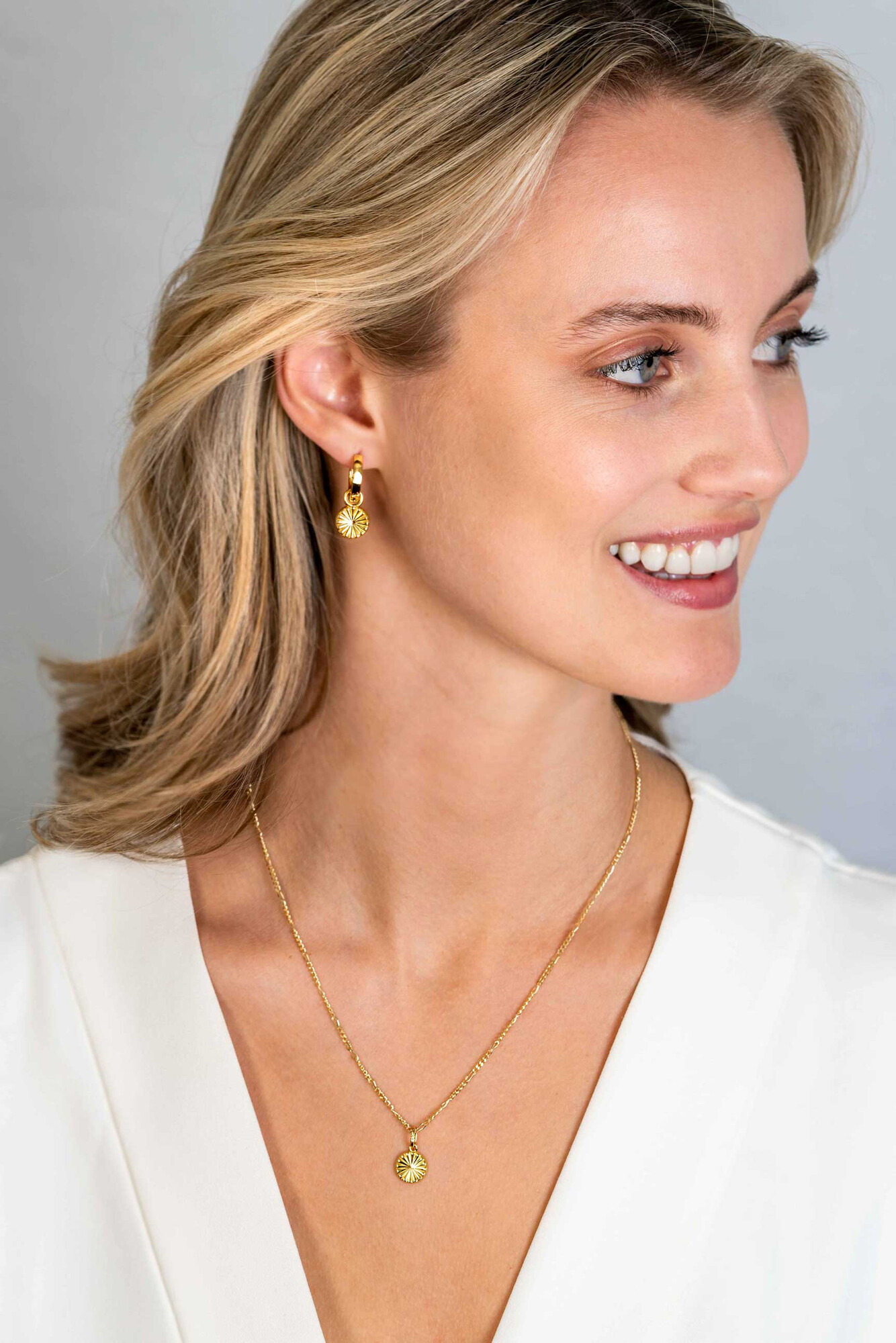 ZINZI zlv. hanger goud verguld zon 10mm