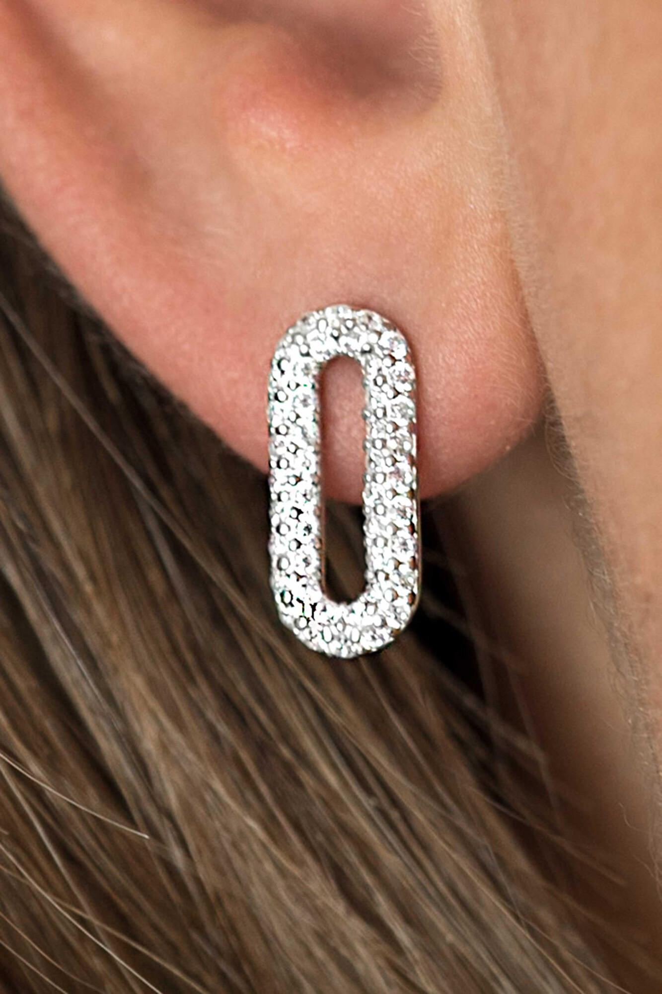 ZINZI silberne Luxus Ohrringe oval  weiß ZIO1894